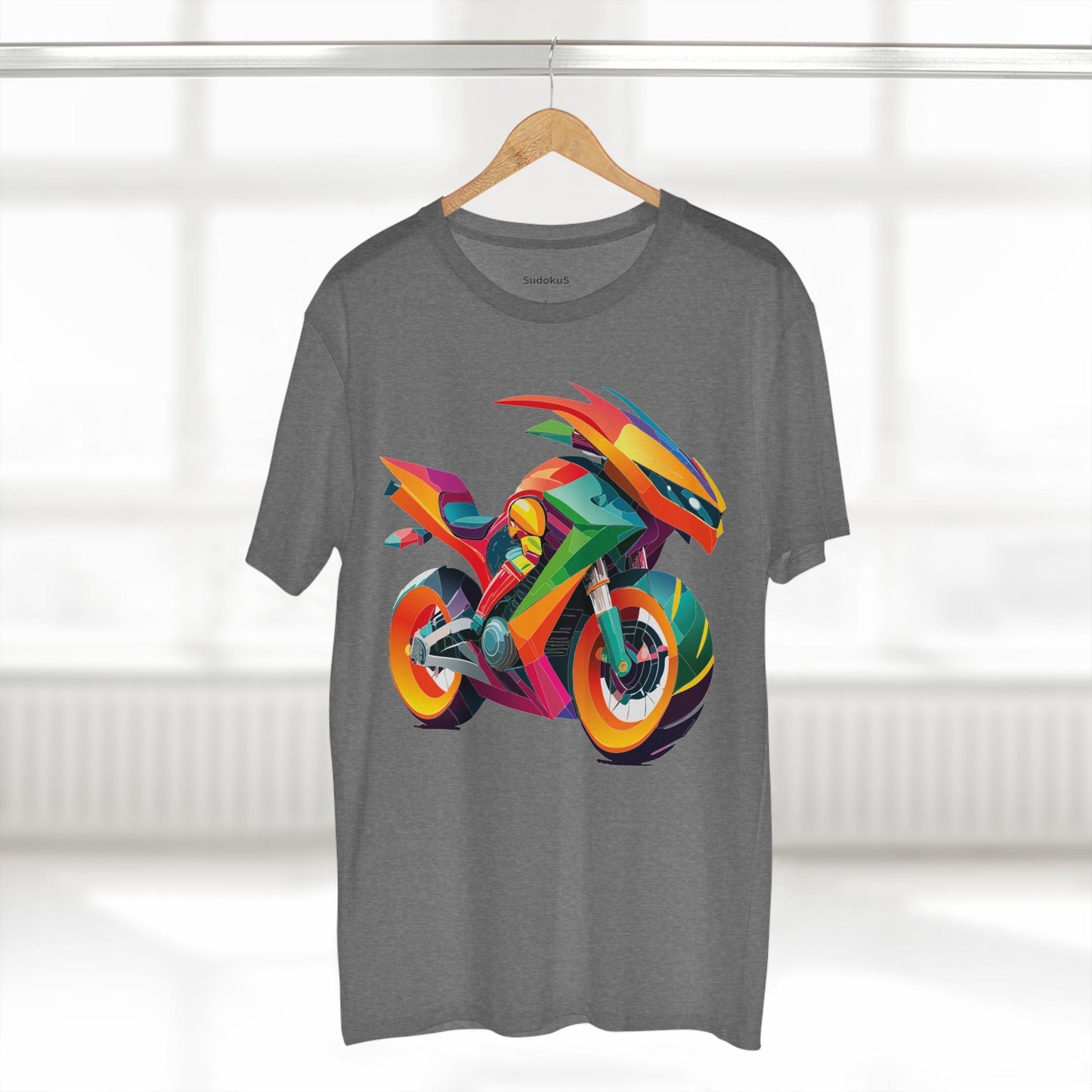 Moto Bike Graphic Unisex 100 Cotton Staple Tee 9