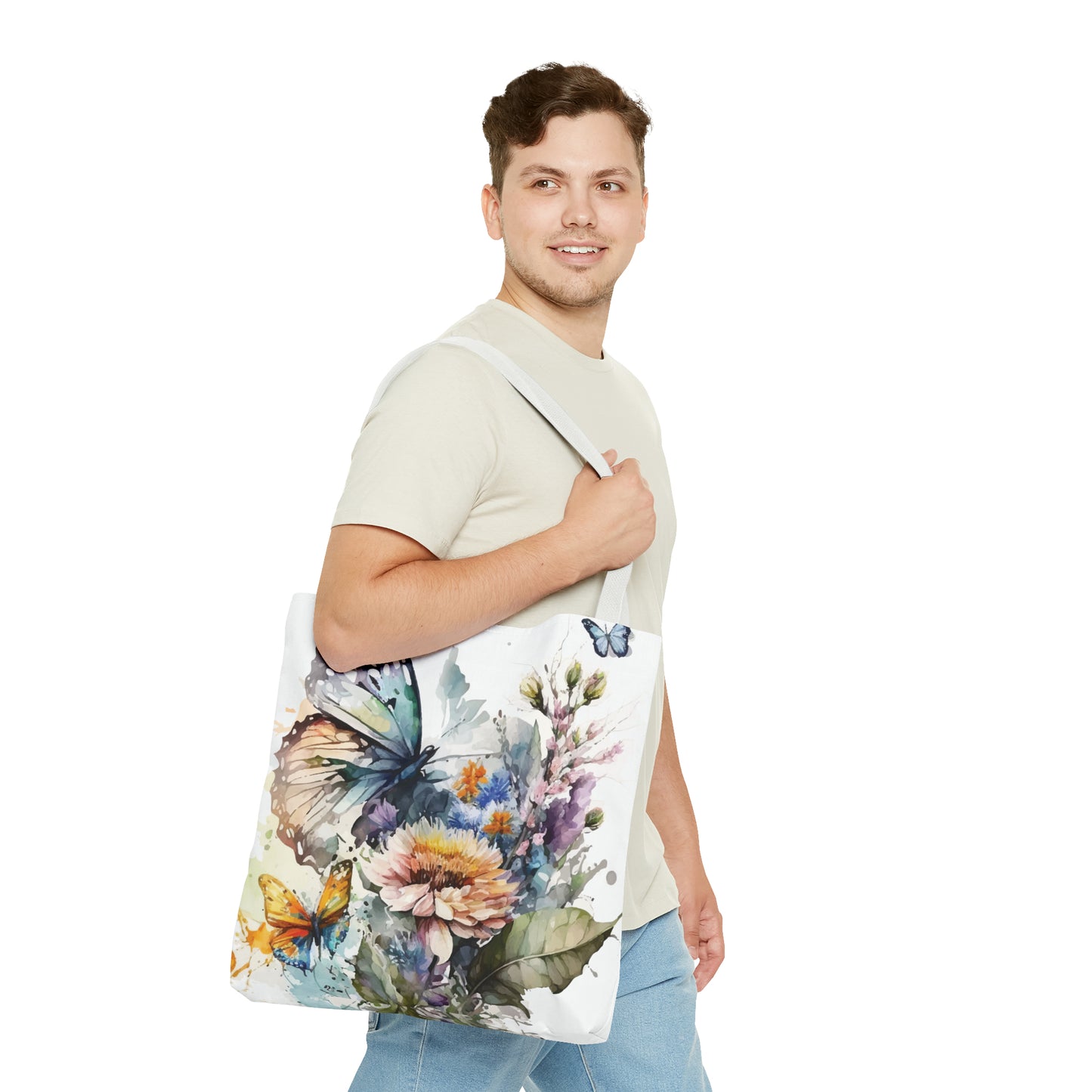 Canvas Bag with Butterfly Prints