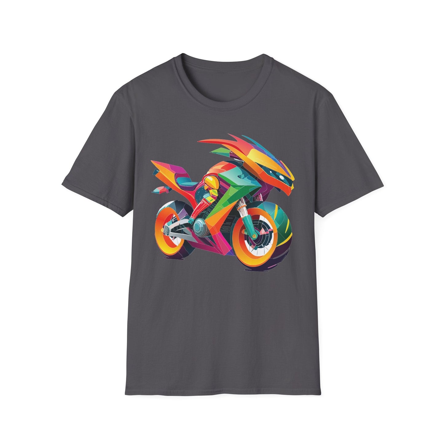 Unisex Bike T Shirt With Motorcycle Artwork Premium Cotton MTB Tee Softstyle 64000