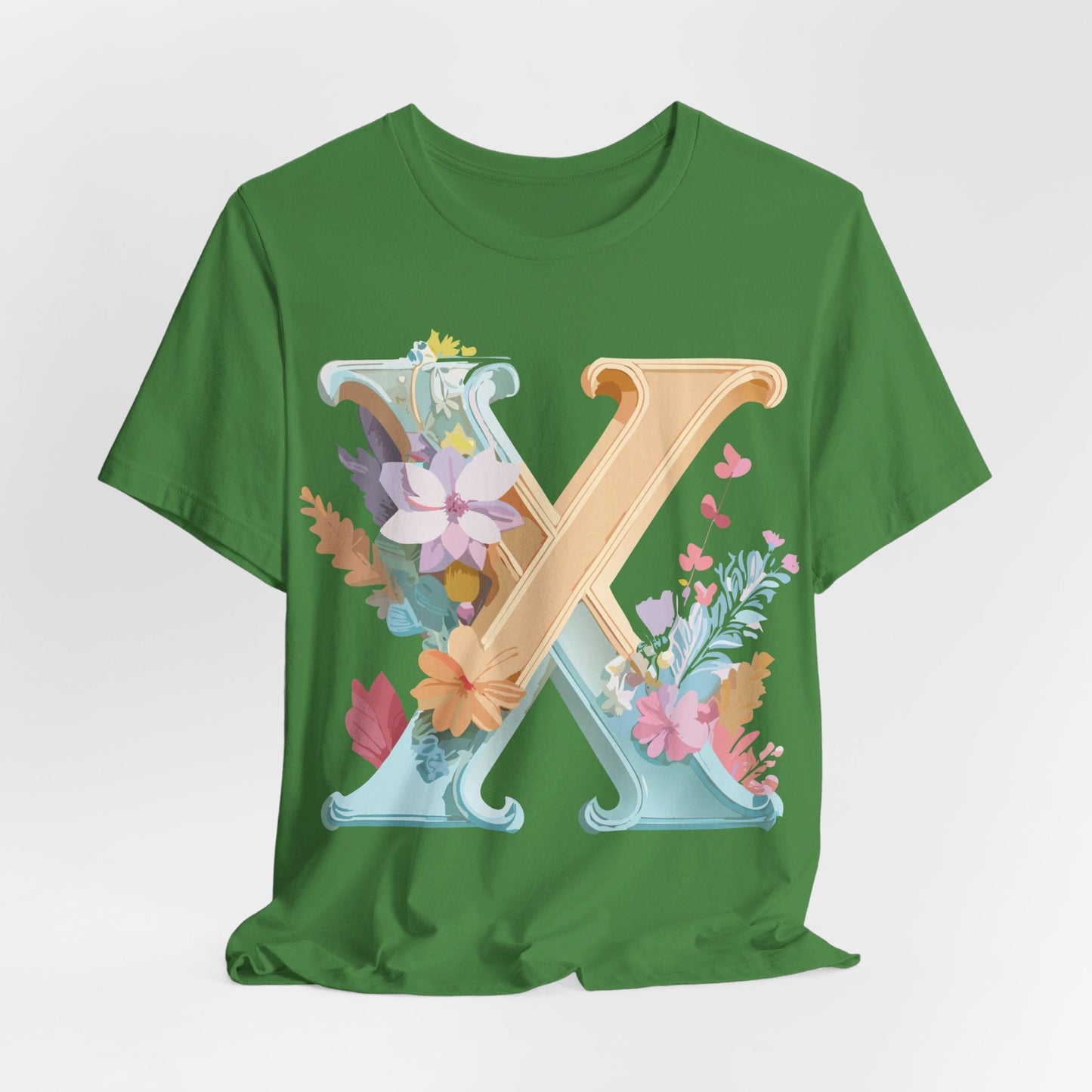 Letter X Shirt Graphic Tee Unisex Vintage Inspired Artwork By Adelpha Premium Comfort