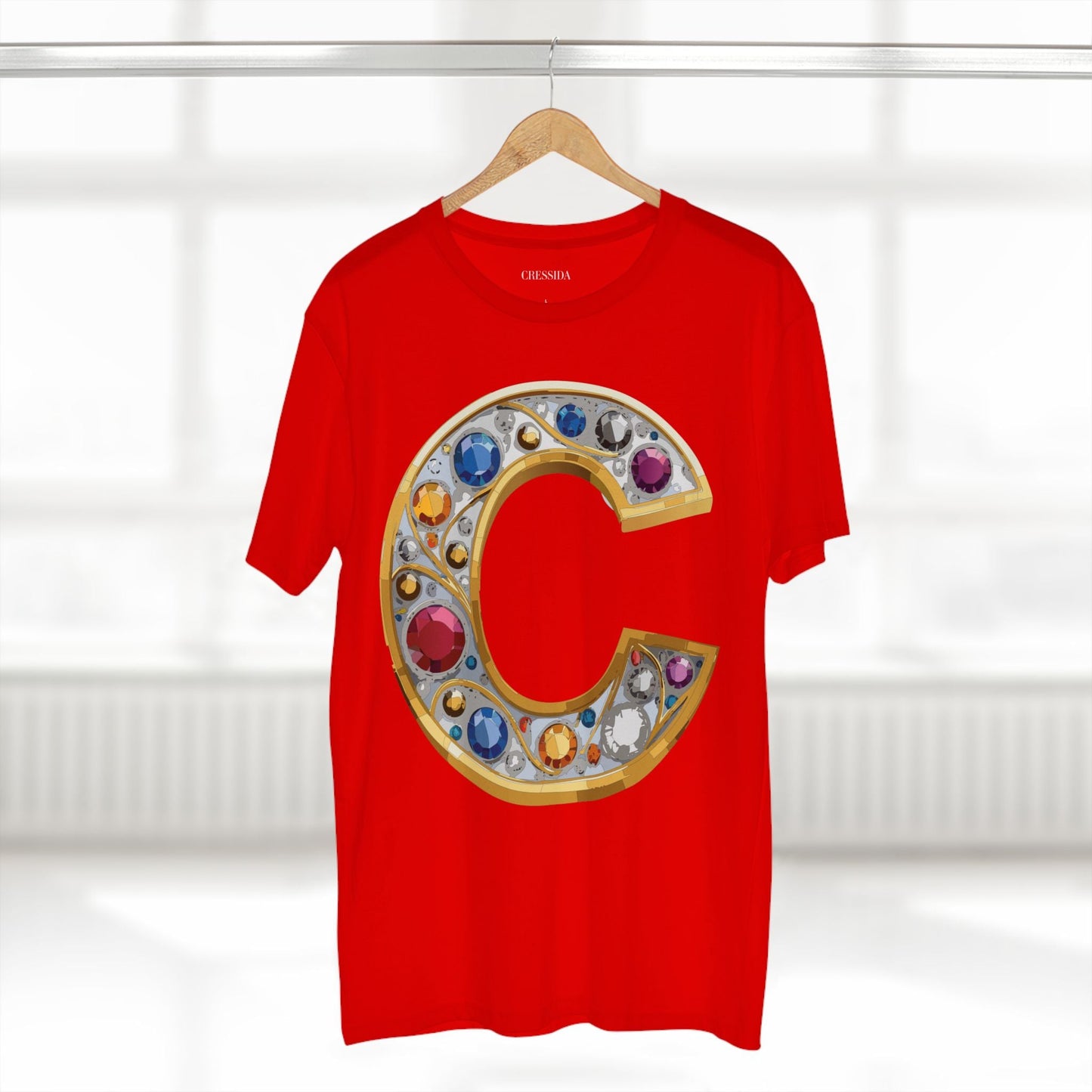 Letter C Graphic Design Tee Unisex 100 Cotton With Antique Gold Letters Artwork T-Shirt