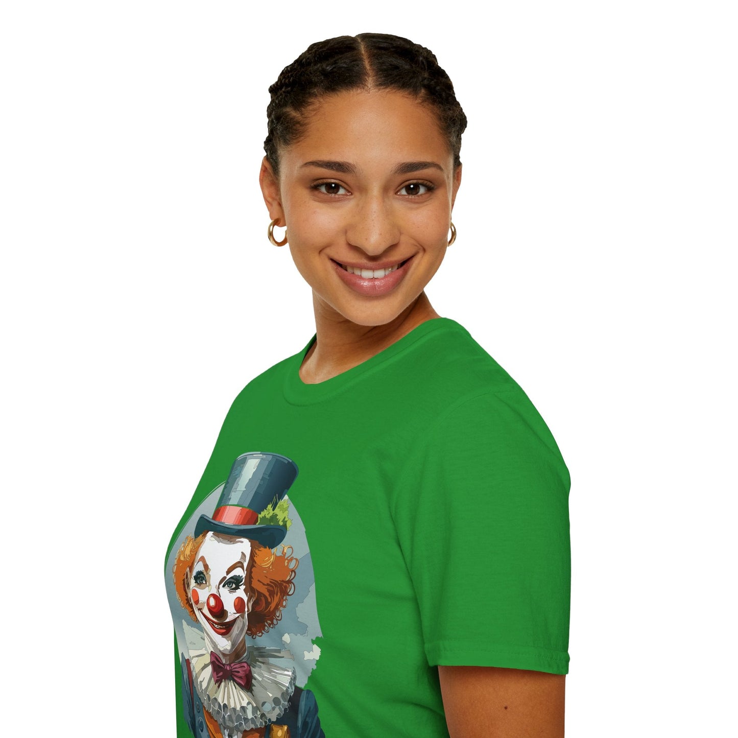Unisex Clown Shirt Funny Man Circus Design Hundred Percent Ring Spun Cotton Gildan Softstyle Tee
