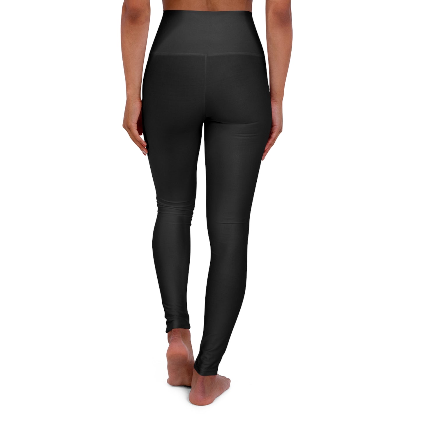 True Black Color High-Waist Yoga Leggings Women's Seamless Poly-Span Stretchy Performance Pants