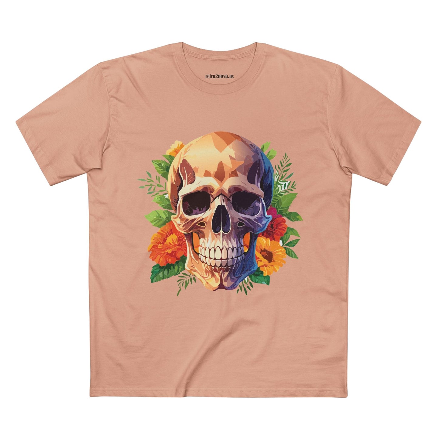 Skull Shirt Unisex Skeleton Tee Premium Cotton With Original Art Design From Retro2Nova Collection