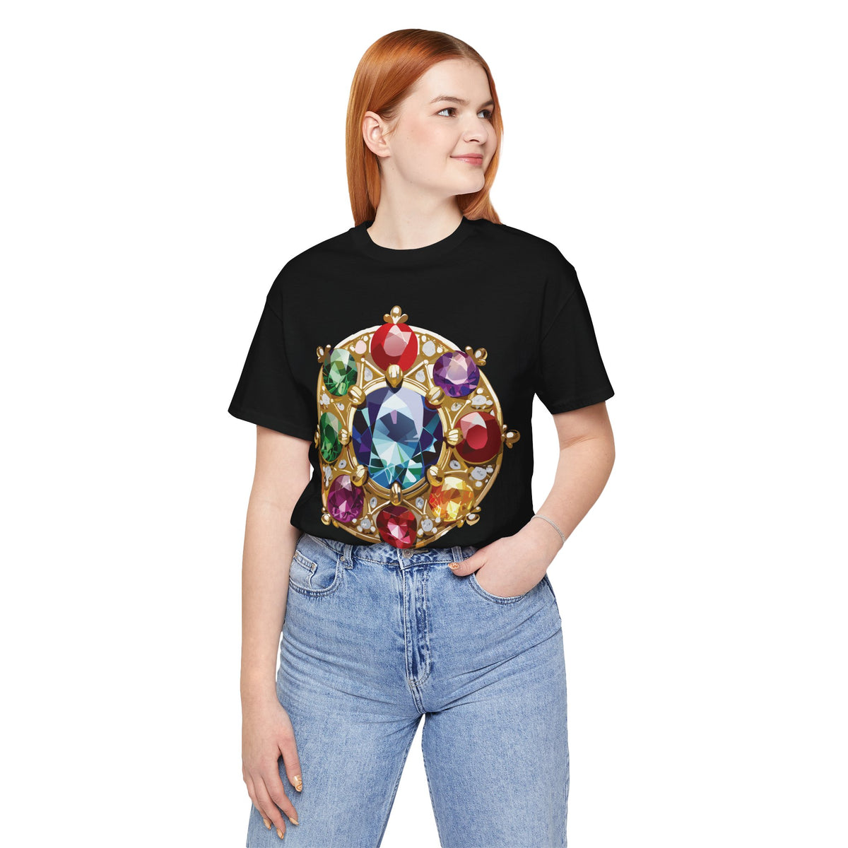 Jewelry Graphic Unisex Cotton Bella+Canvas Tee with Art Design n133