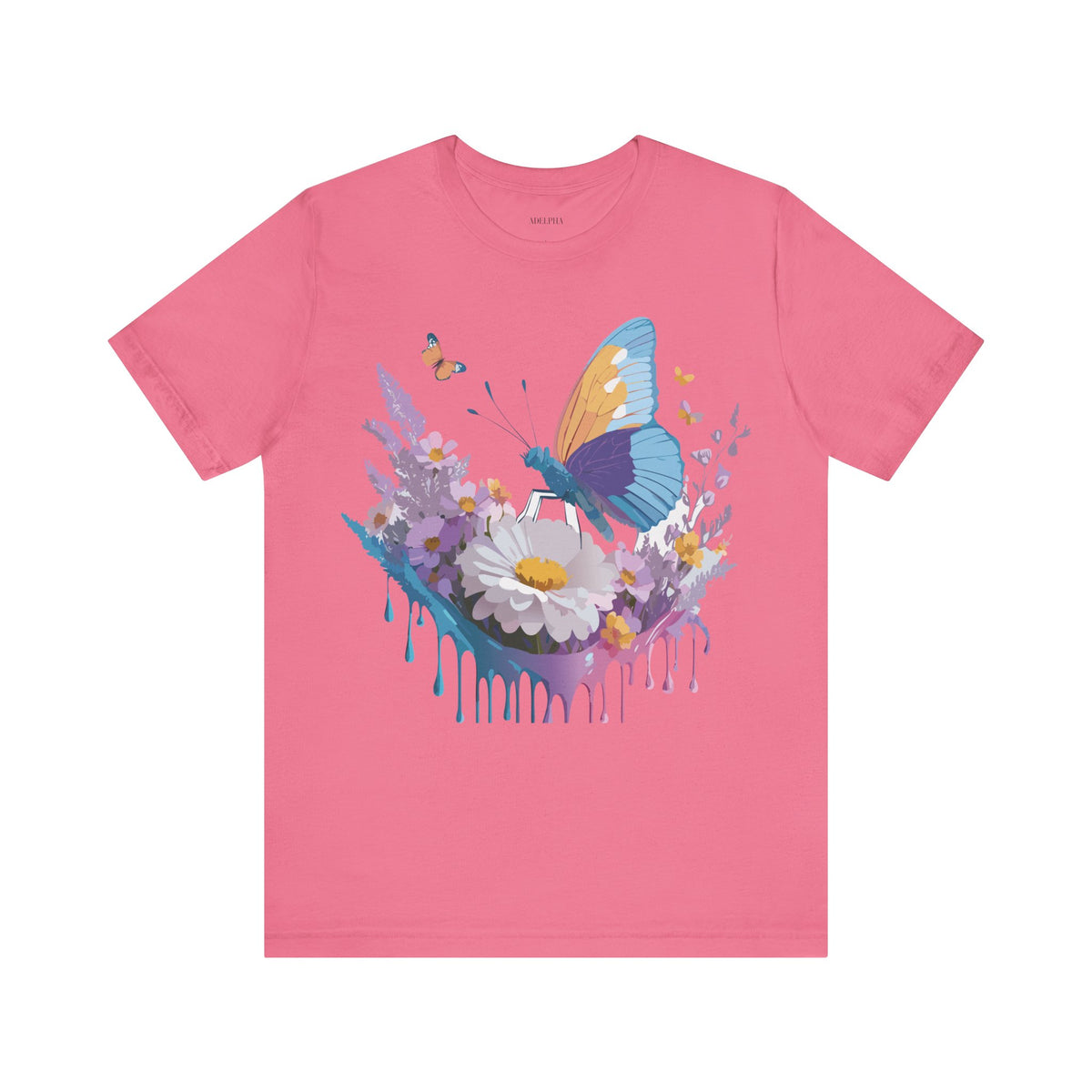 Butterfly Graphic Unisex Cotton Bella+Canvas Tee with Art Design n104