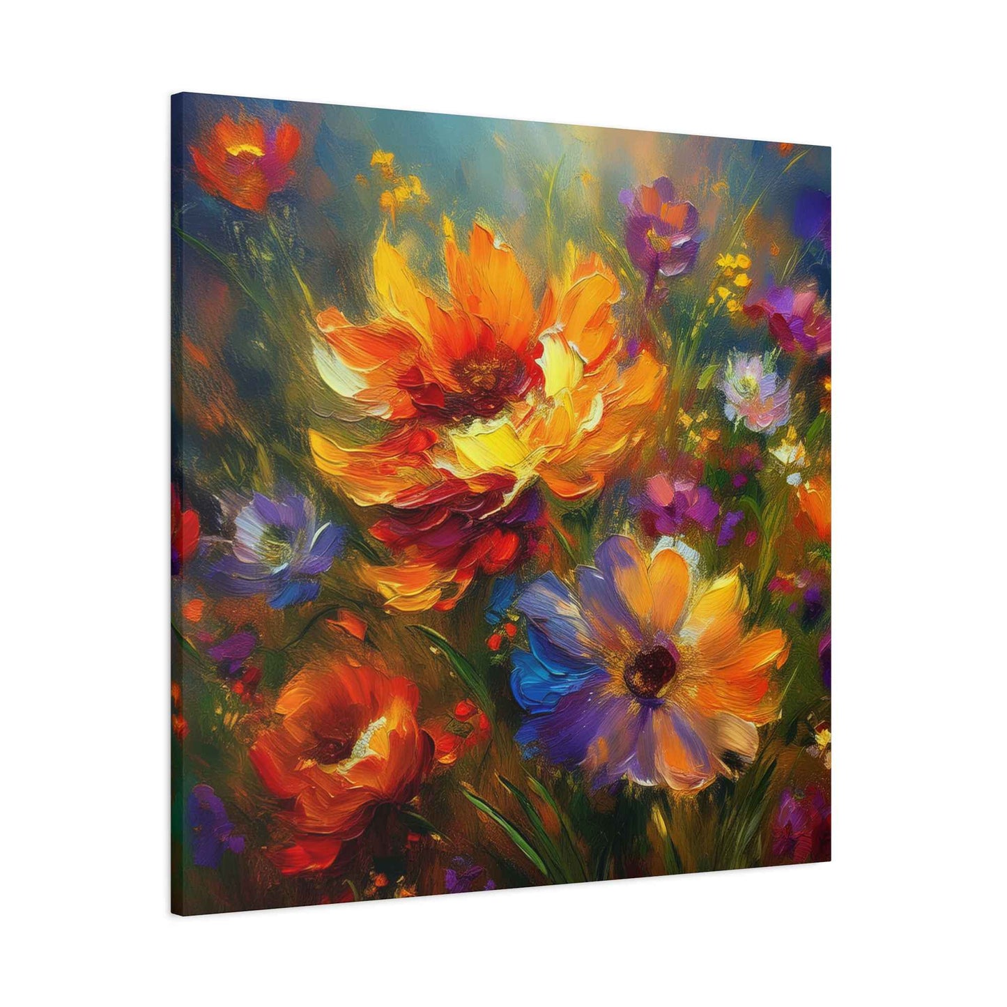 Flowers Print Canvas, Floral Oil Paint Print 20x20, 24x24, 30x30, 32x32, 36x36, Floral Art Design Print Non-Frame MC-15