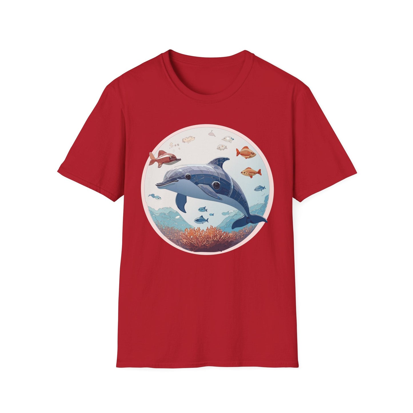 Dolphin Shirt Unisex Softstyle Tee One Hundred Percent Ring Spun Cotton Lightweight Comfort
