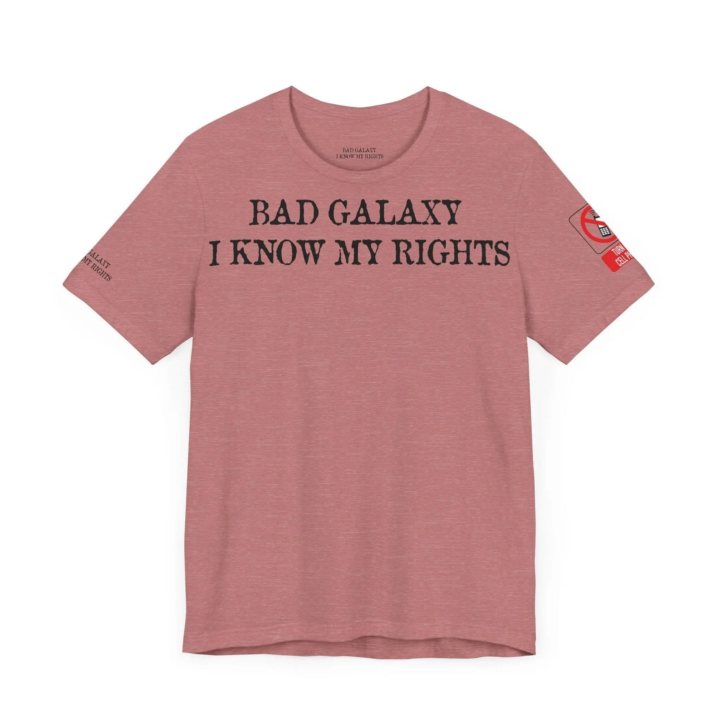 Red Stamp Tee Shirt Made In USA With 100 Percent Cotton Eco Inks From Bad Galaxy Official