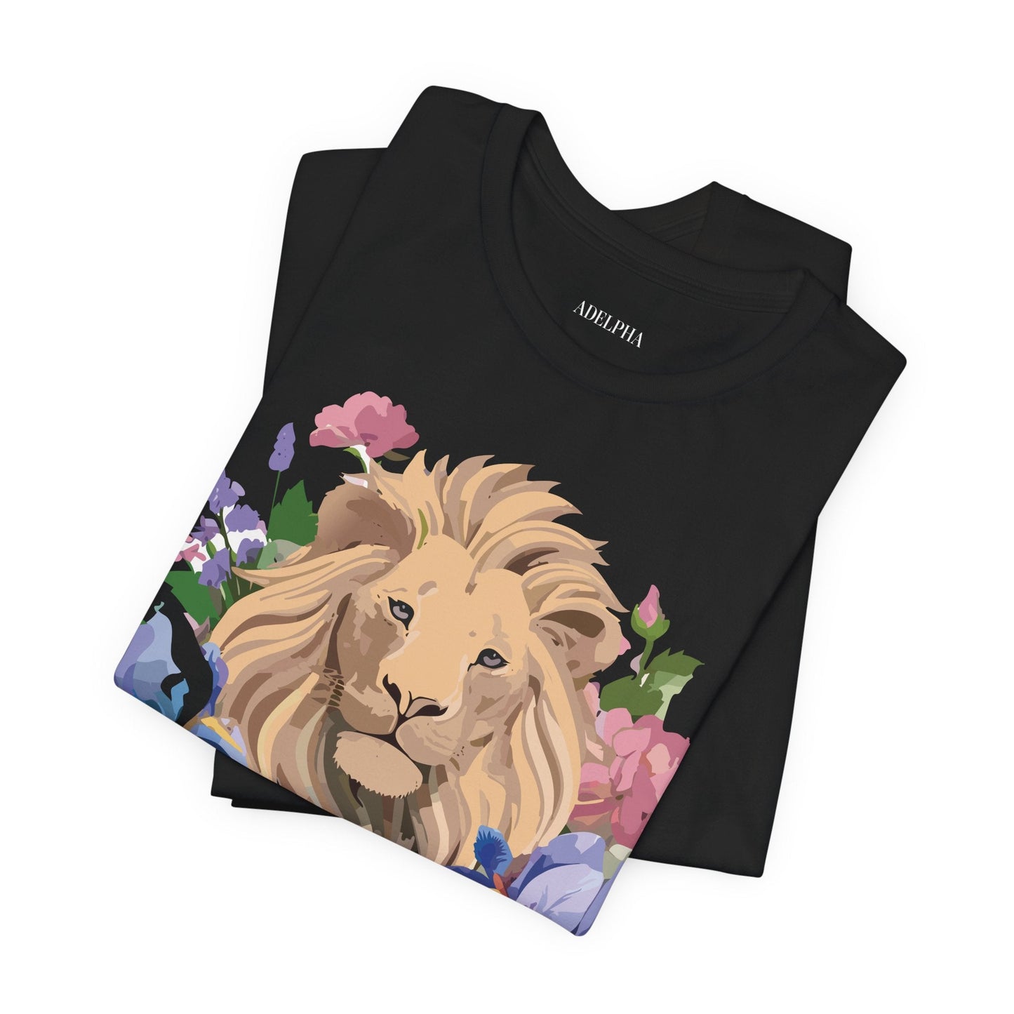 Adelpha Lion Shirt Unisex Graphic Tee Short Sleeve Vintage Style Lion Design Artwork