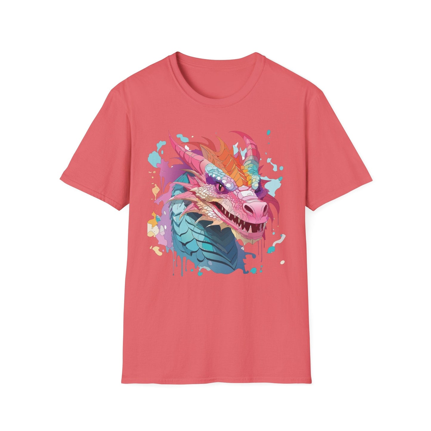 Dragon Graphic Tee Unisex Gildan Softstyle Cotton Shirt With Animal Art Design 64000