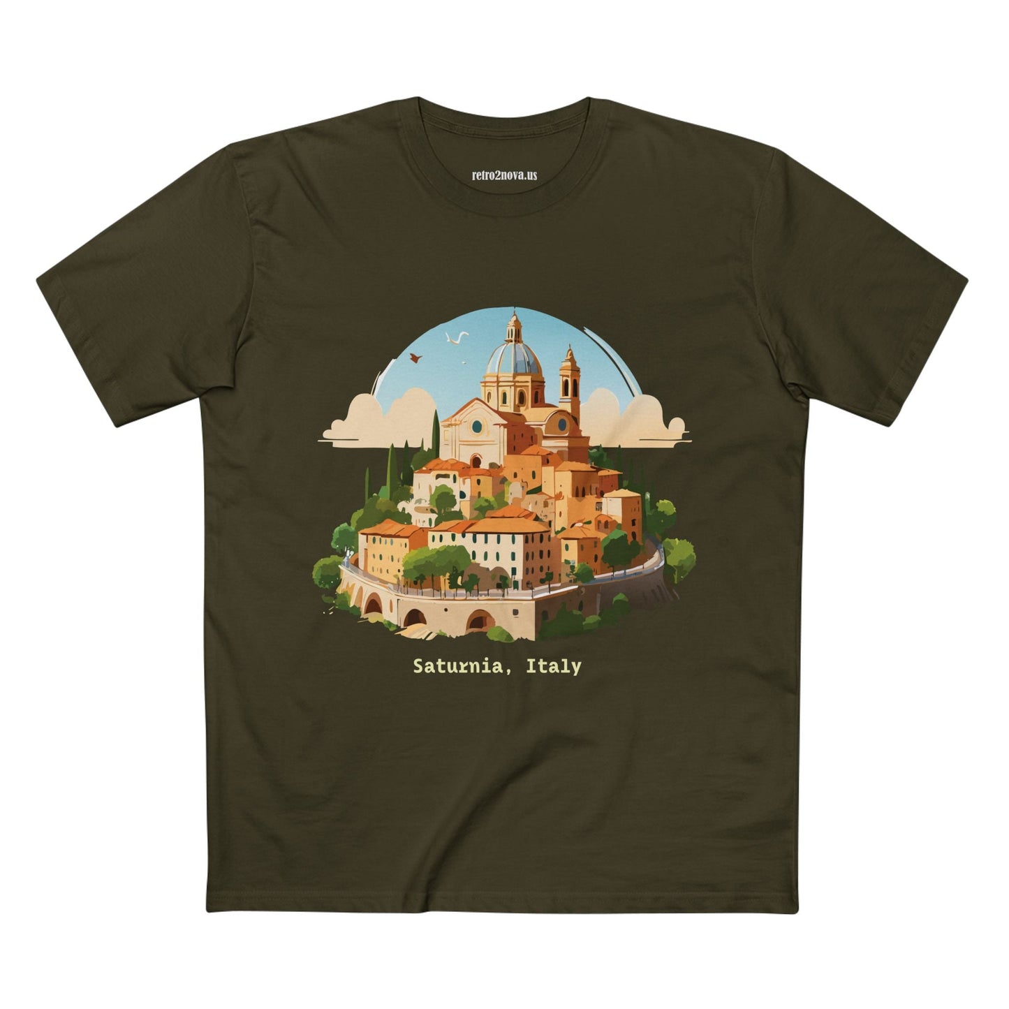 Italy Travel Shirt Unisex Premium Cotton Art Tee By Retro2Nova TT64 For Everyday Comfort