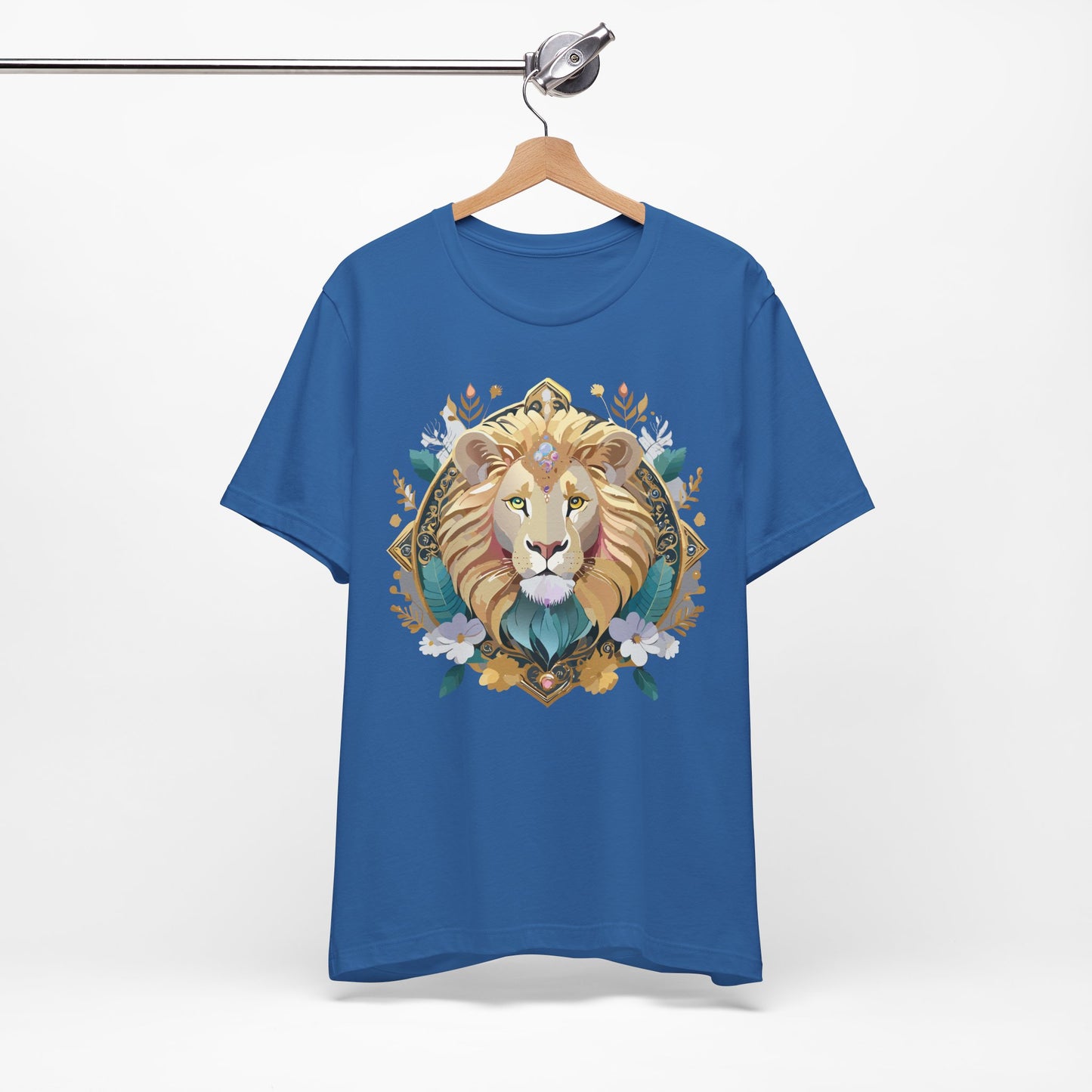 Unisex Lion Graphic Tee, Animal Shirt, Tee Shirt with Lion, Medallion T-Shirt, Animal Medallion Tees 2