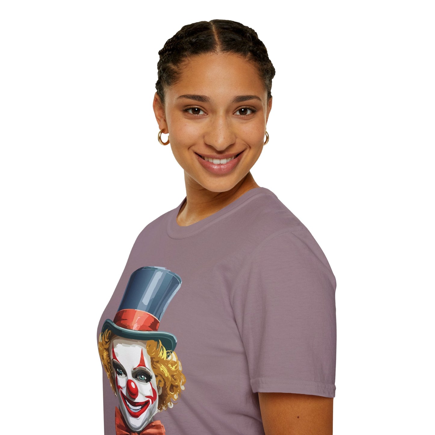 Clown Shirt T Shirt With Clown Funny Man Circus Shirt Scary Man Tee Unisex Gildan Softstyle 64000