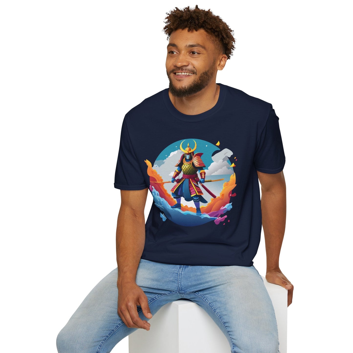 Samurai Shirt Unisex Gildan Softstyle 64000 Tee 100 Percent Ring Spun Cotton Lightweight