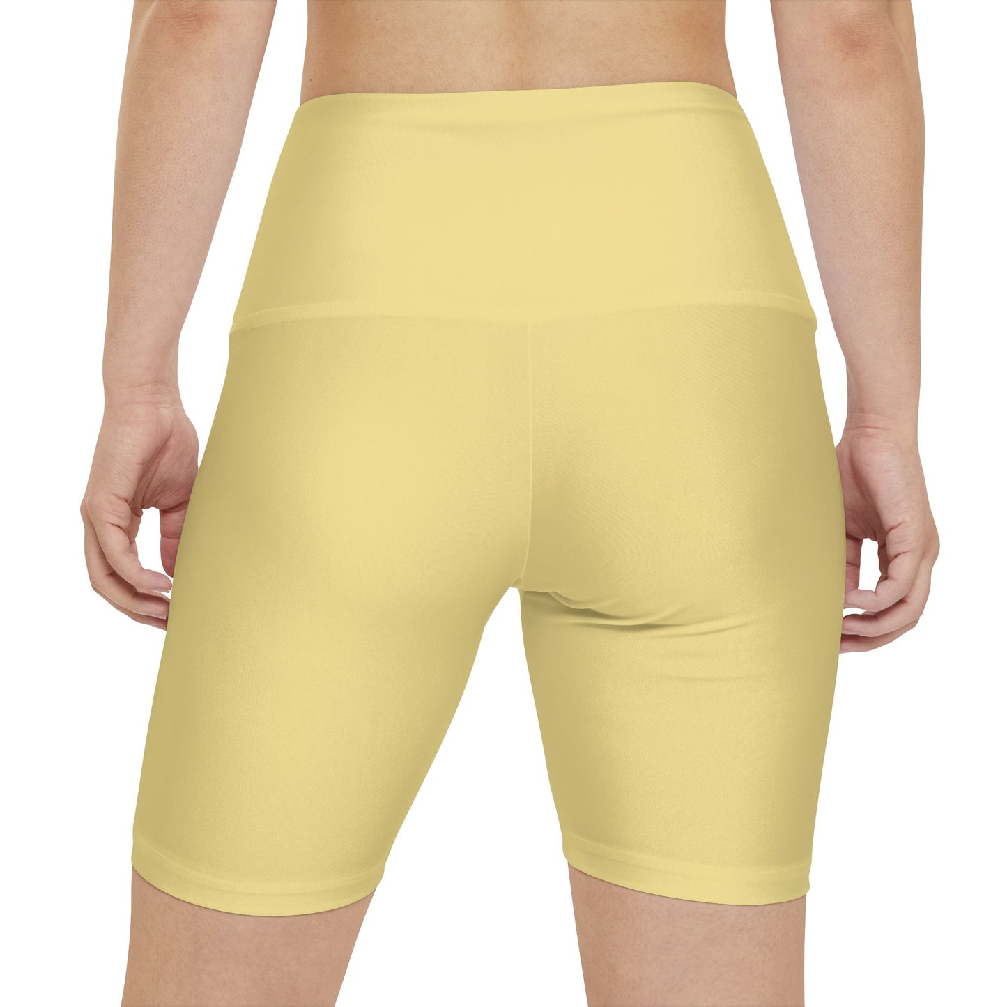 Summer Yellow High-Waist Workout Shorts — Women's Biker Shorts for Gym, Yoga & Everyday Activewear