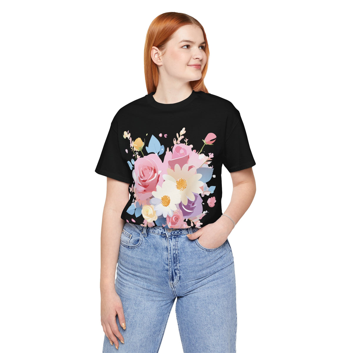 Floral Graphic Tee Shirt - Bella+Canvas Unisex 100 Cotton 12
