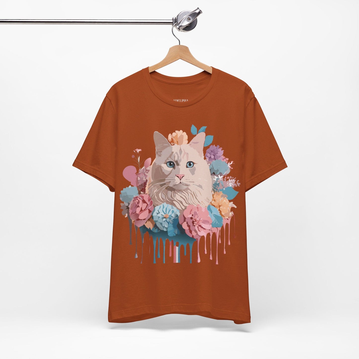 Cat Graphic Tee Unisex Short Sleeve Shirt By Adelpha Vintage Art Design