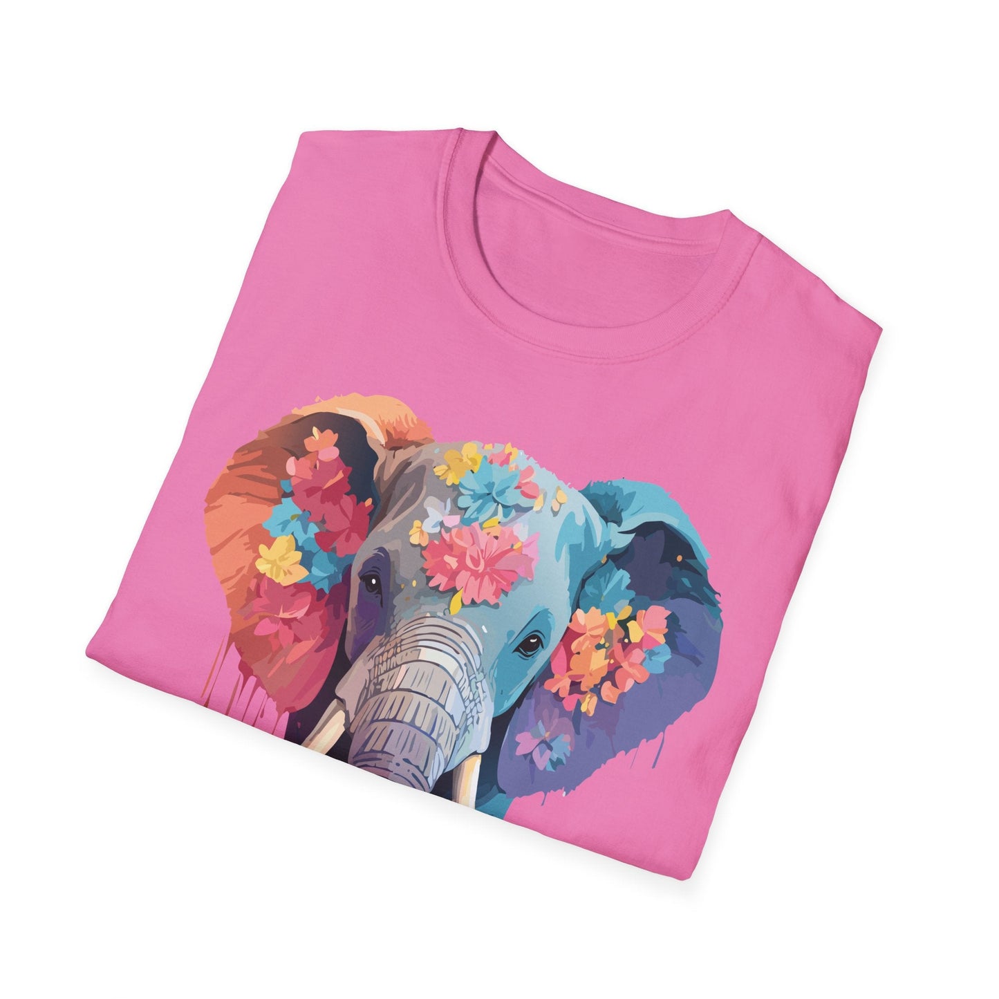 Unisex Elephant T Shirt Gildan SoftStyle 64000 100 Percent Ring Spun Cotton Tee Shirt