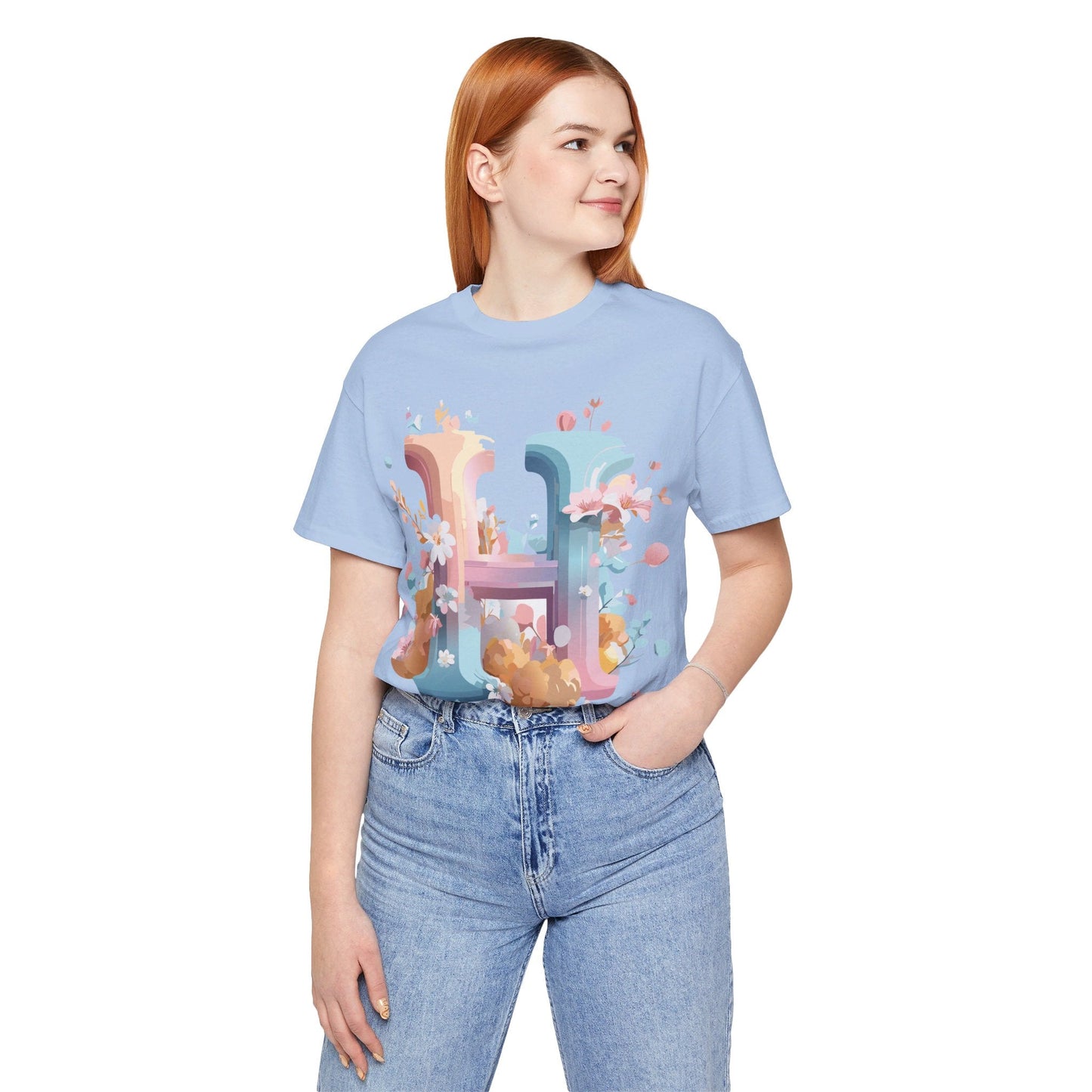 Letter H Graphic T Shirt Unisex Jersey Short Sleeve Tee By Adelpha Vintage Artwork