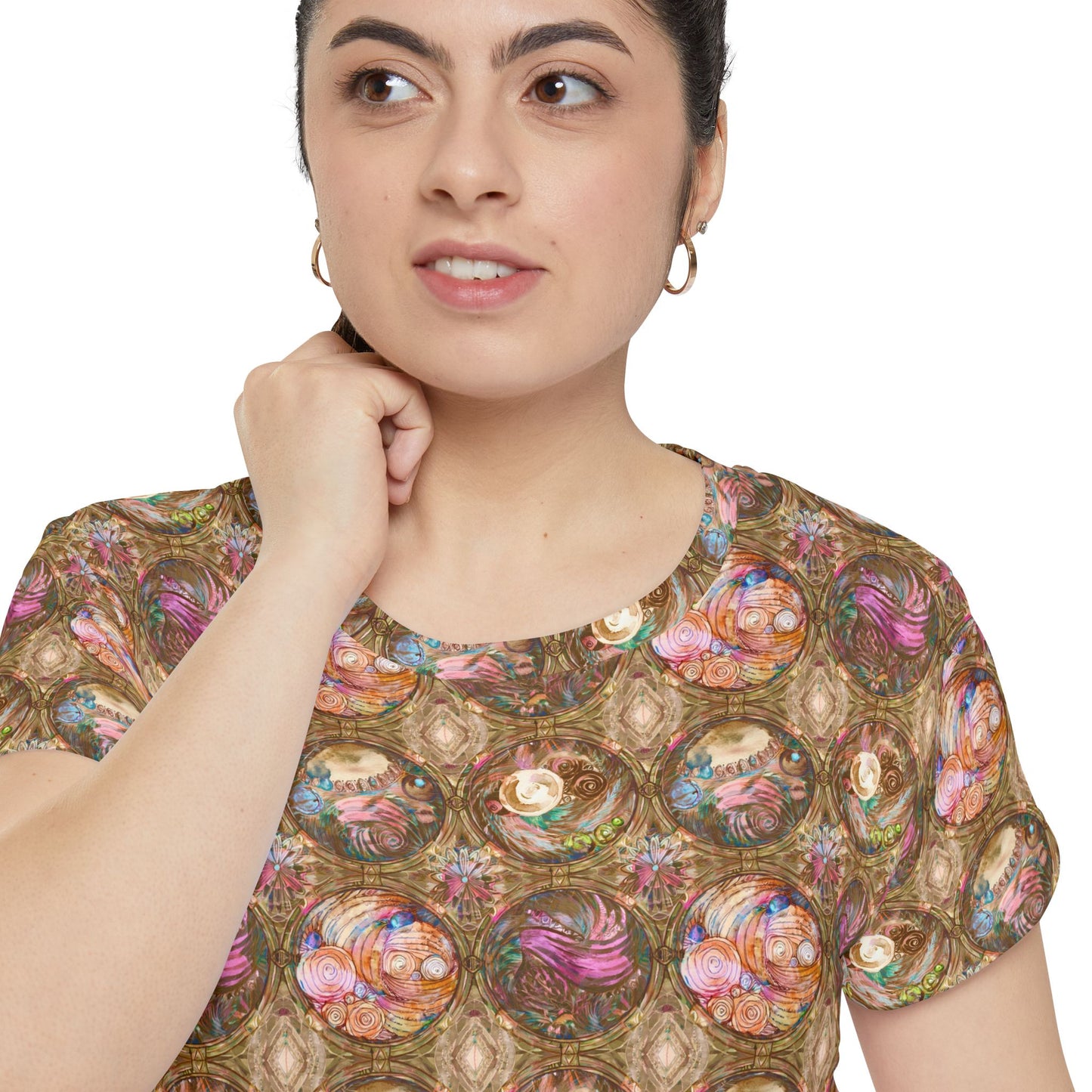 抽像印花襯衫，帶有抽象圖案的襯衫