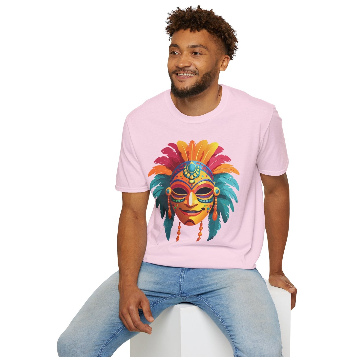 Mask Tee Shirt Unisex Softstyle Gildan 64000 100 Percent Ring Spun Cotton Masquerade Tee