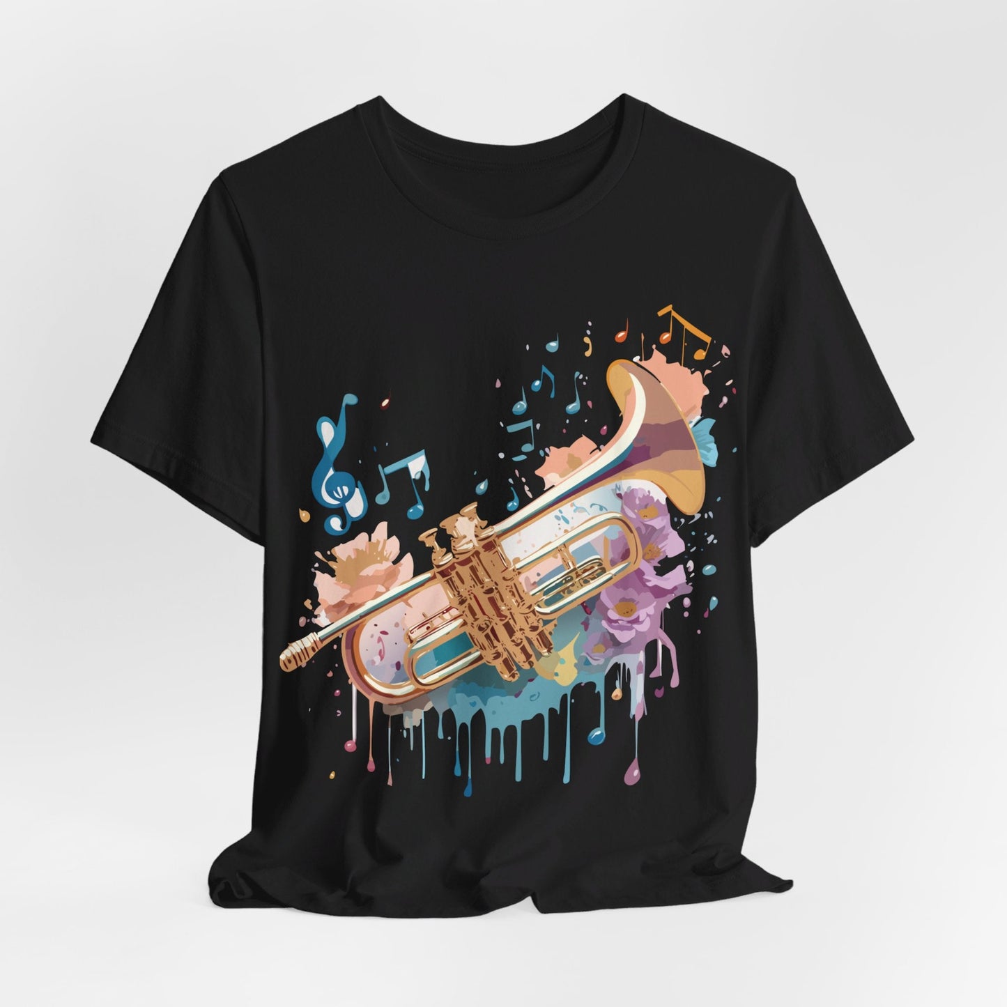Music Graphic Unisex 100 Cotton Vintage Art with Musical Elements Tee 132