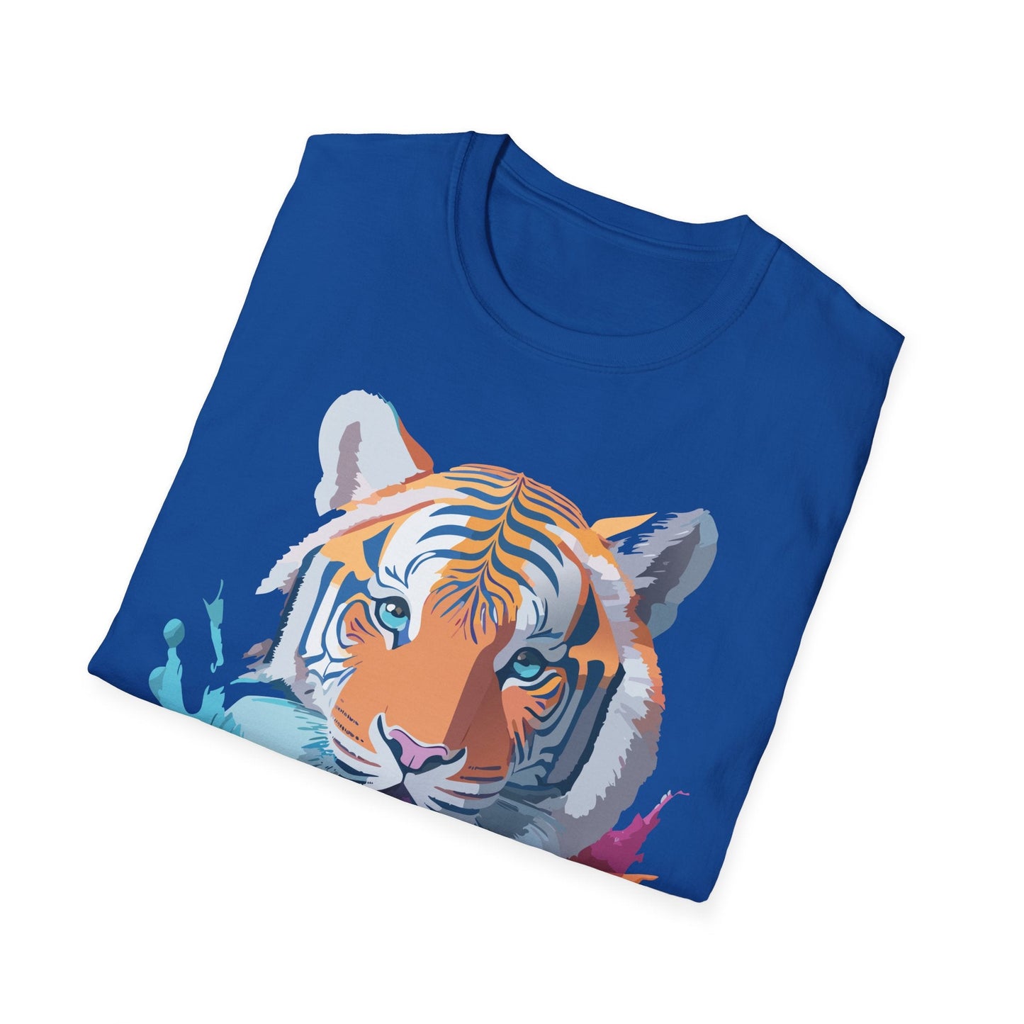 Tiger Print Shirt Unisex Softstyle Tee 100 Percent Ring Spun Cotton