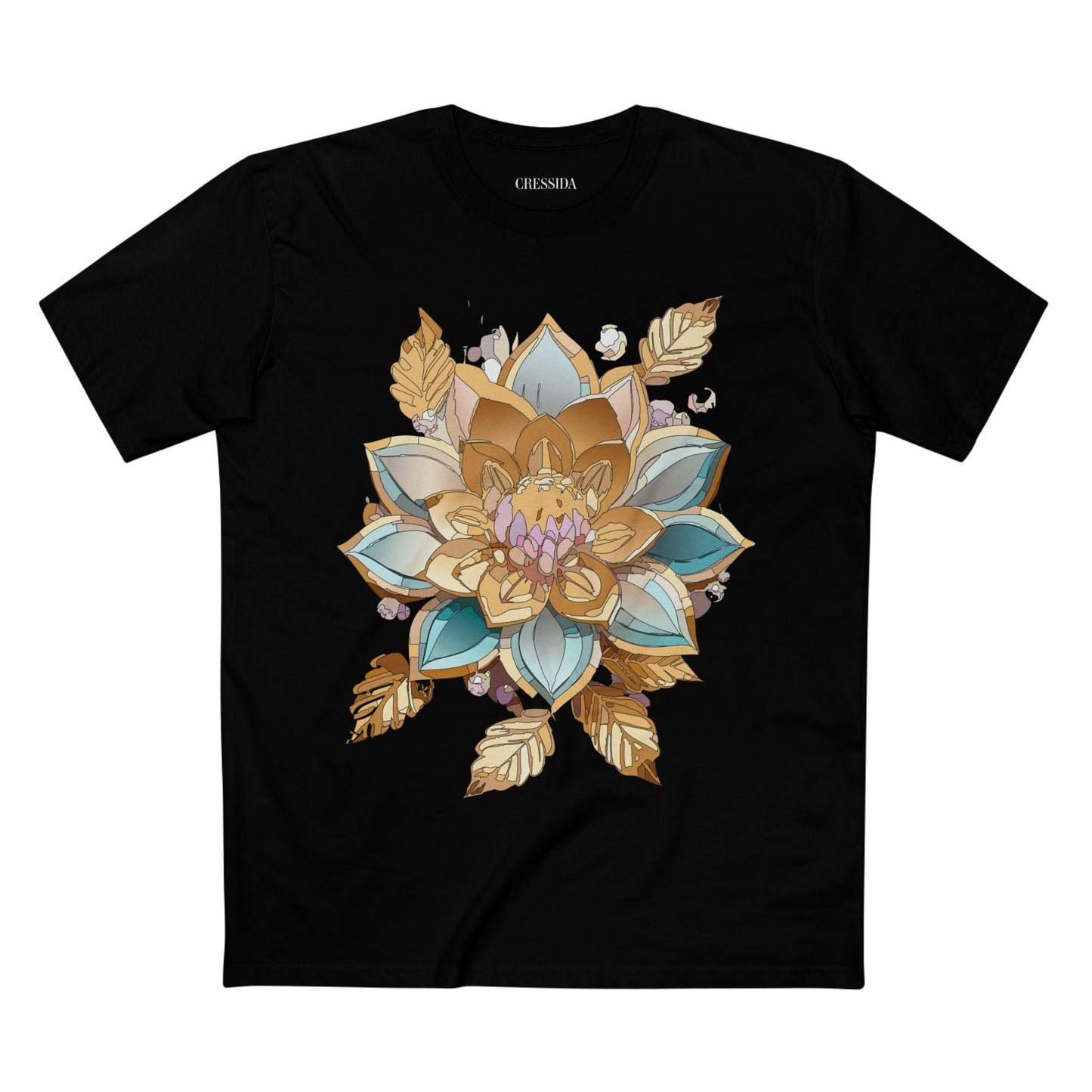 Floral Graphic T-Shirt Unisex 100 Cotton Art Design with Antique Flowers Tee 3