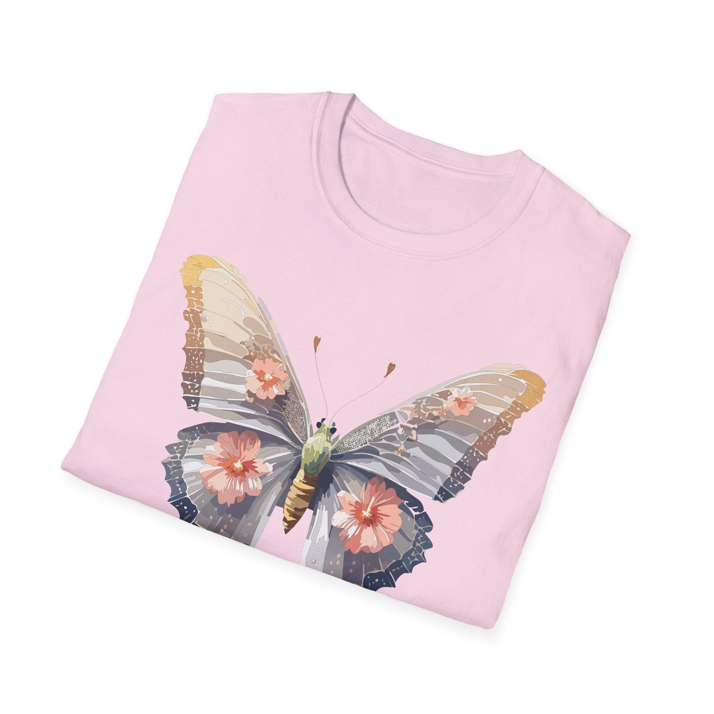 Butterfly T Shirt Unisex Monarch Design Gildan Softstyle 64000 100 Percent Ring Spun Cotton