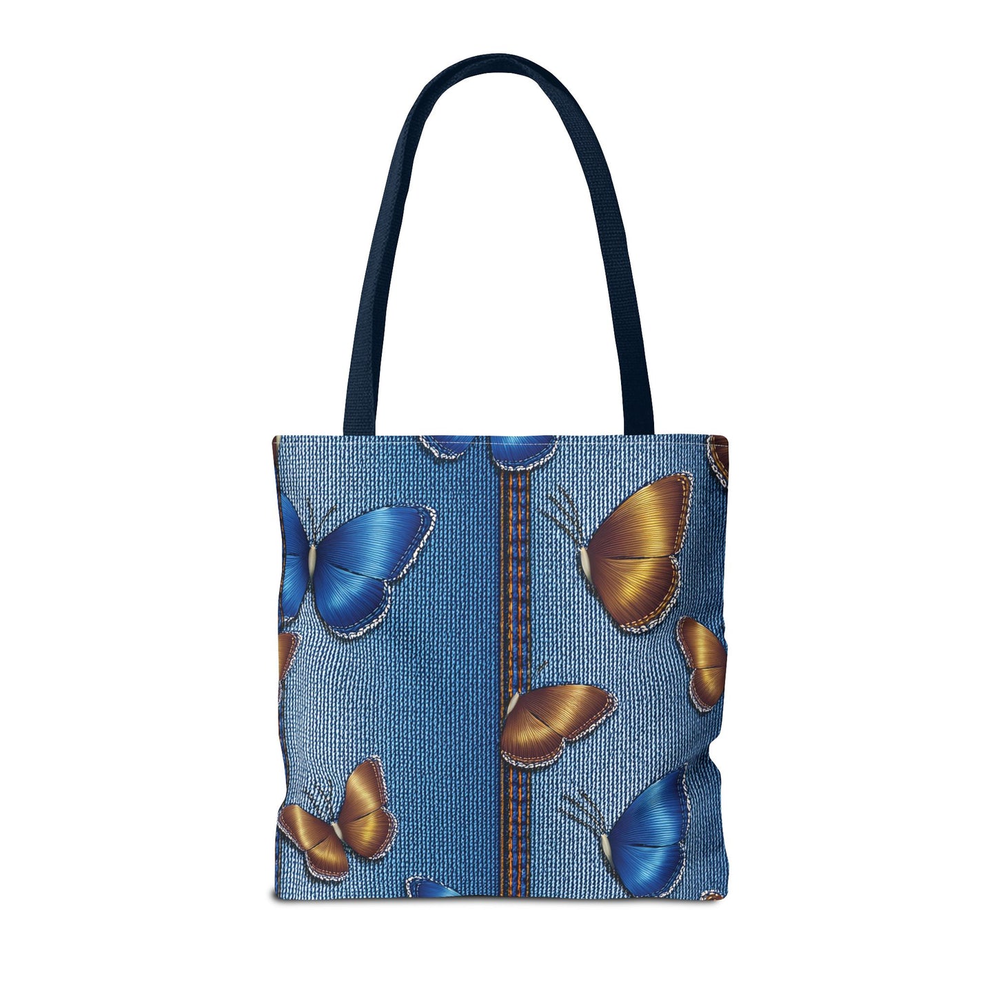 Denim Fabric Imitation Print Unisex Canvas Bag Poly Spun 3 Sizes Tote Bag 172