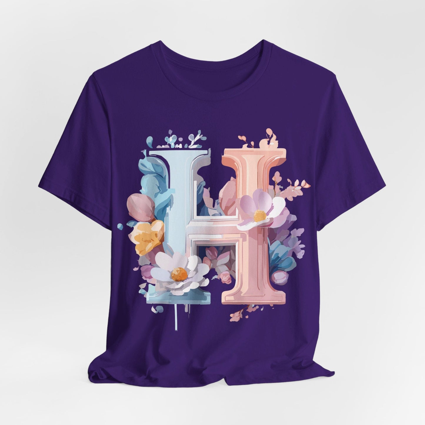 Letter H Shirt Graphic Tee Unisex Short Sleeve Premium Vintage Inspired Artwork Adelpha