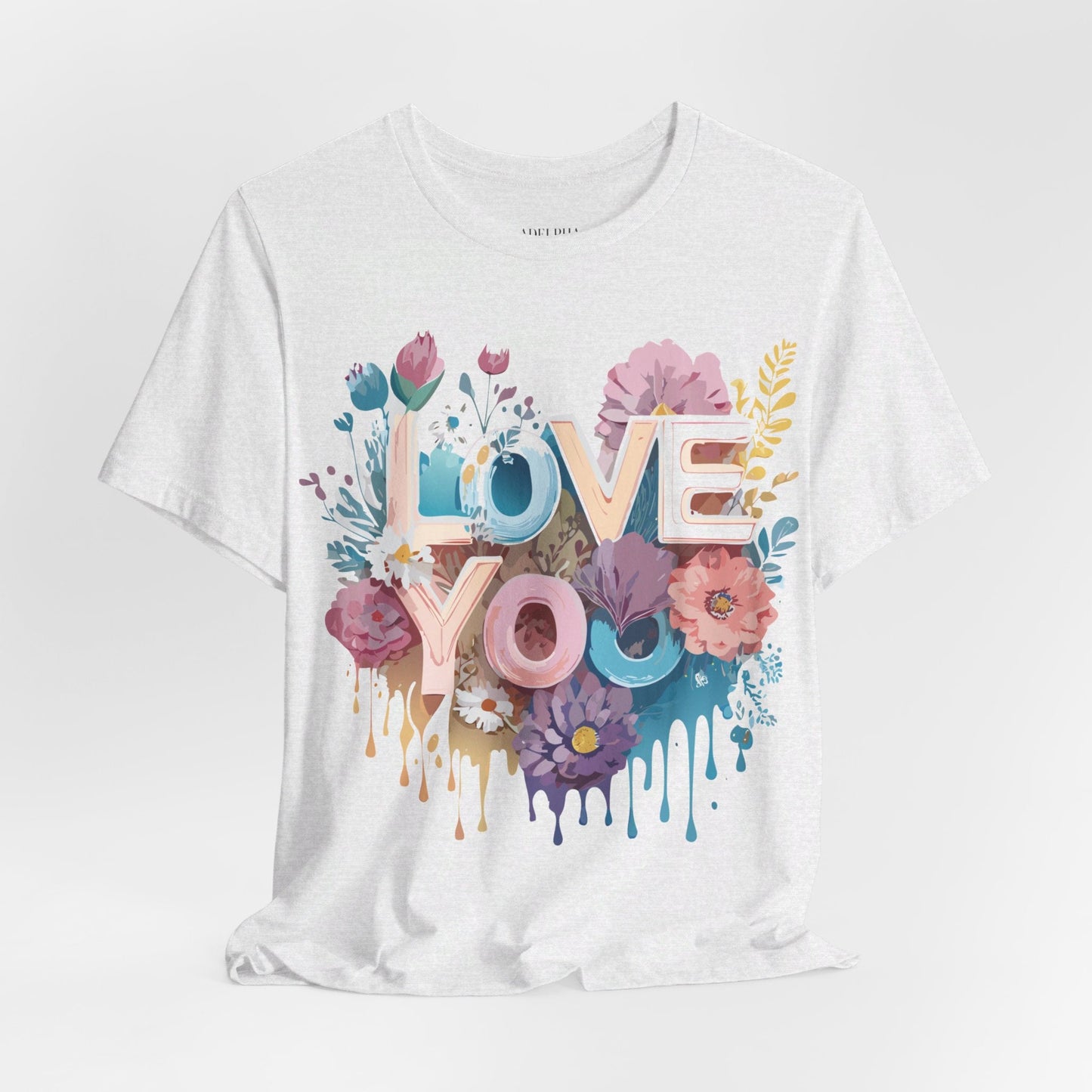 Valentine Day Graphic Unisex 100 Cotton Vintage Artwork with Love and Flower Design Tee 37