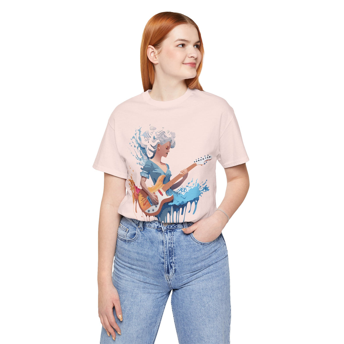 Music Graphic Unisex Cotton Bella+Canvas Tee with Art Design m141