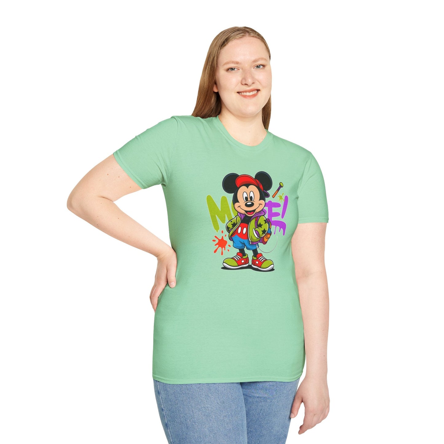 Unisex Cartoon T Shirt with Animation Design Funny Animals Tee Gildan Softstyle 64000