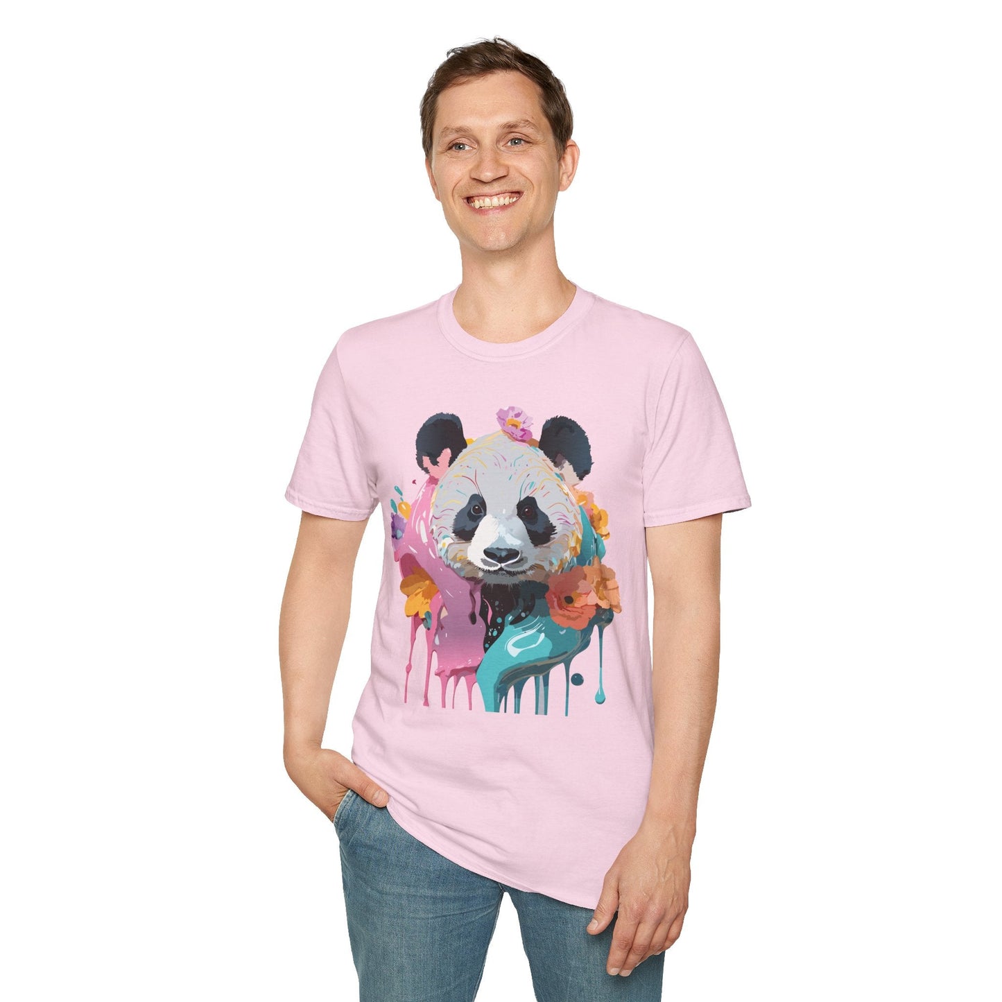 Gildan Softstyle Panda Shirt Unisex T Shirt With Panda Animal Design 100 Percent Cotton Tee