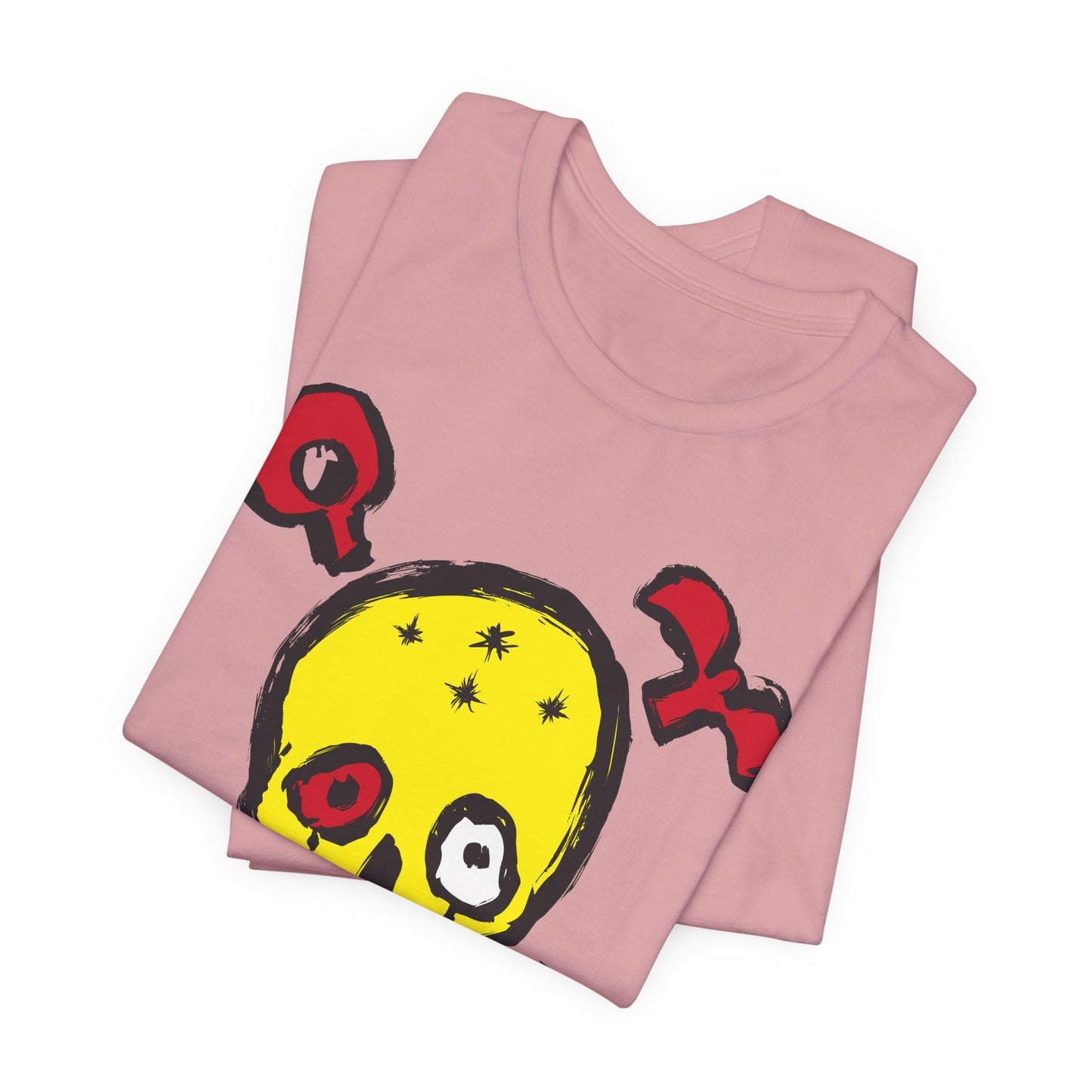 Yellow Skull Graphic Design Tee, Skull Shirt, Vintage Tees, Art Design T-Shirt, Vintage Graphic Tee, Art Shirts with Skulls