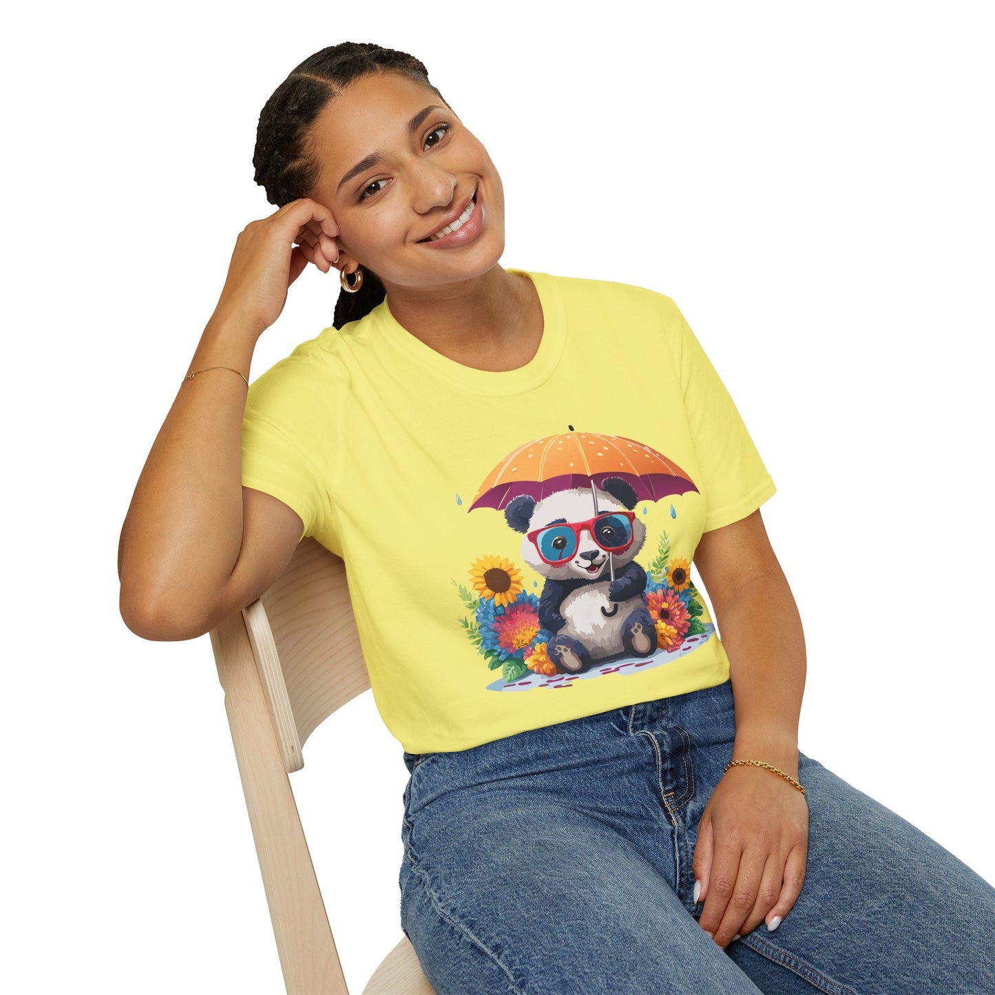 Panda Shirt Unisex Panda Tee Animal Graphic T Shirt Softstyle 64000 Cotton Breathable Everyday