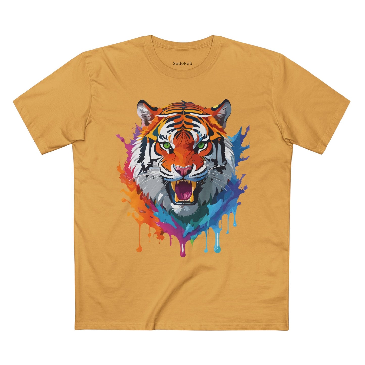 Tiger Graphic Unisex 100 Cotton Staple Tee with Animal Design Artwork 33