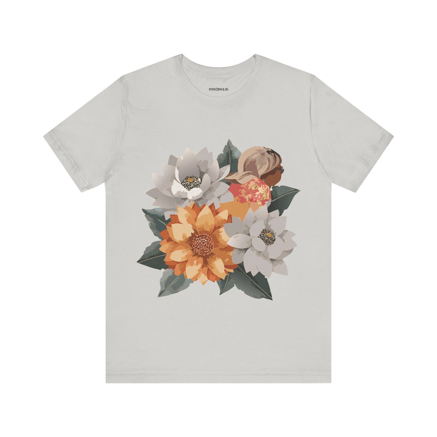 Retro2Nova Flowers Shirt Floral Shirt Unisex Floral Tee Lightweight Breathable Jersey