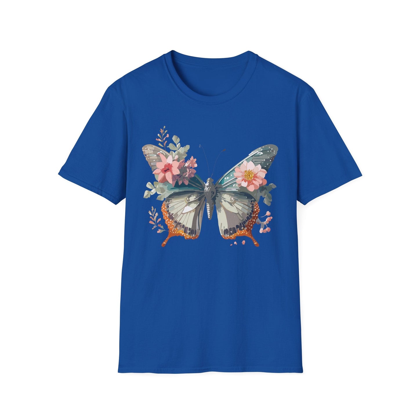 Butterfly Shirt Unisex Softstyle T Shirt Gildan 64000 Lightweight Ring Spun Cotton Monarch Design