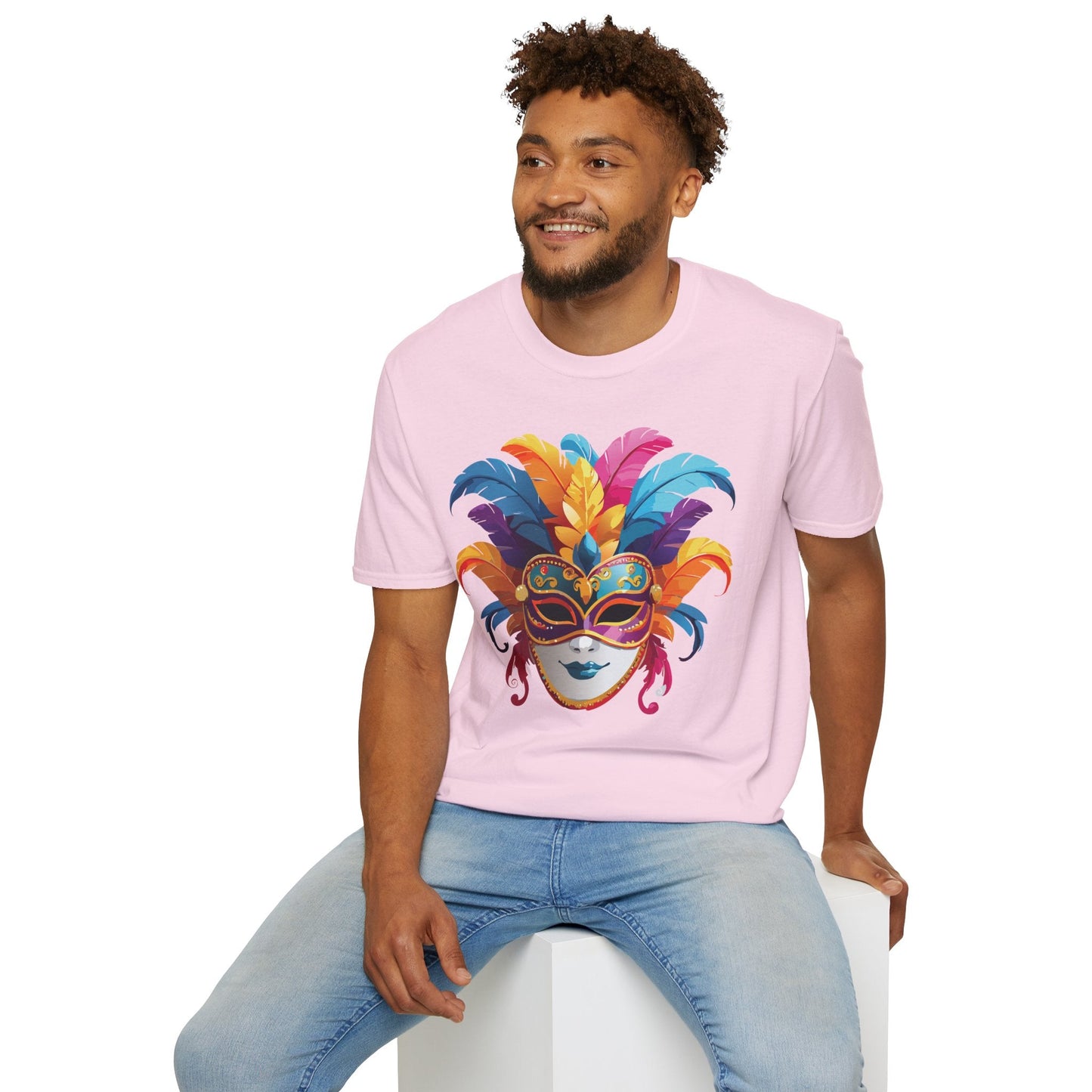 Mask Tee Shirt Unisex Masquerade Design Gildan Softstyle 64000 100 Percent Cotton