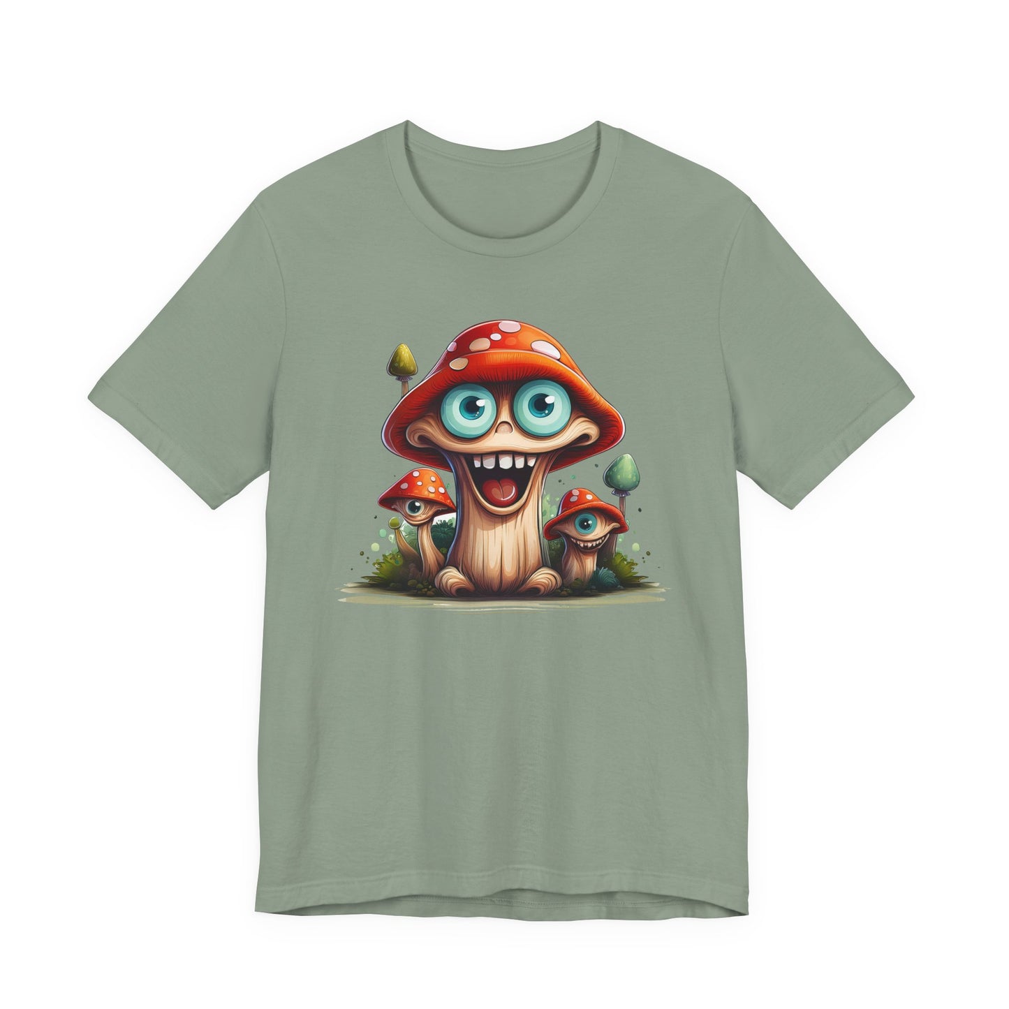 Cute Mushroom Graphic Tee, Fun Cartoon Shirt, Funny Mushroom Shirt, Cute Cartoon Tees, Graphic T-Shirt, Art Design T-Shirt
