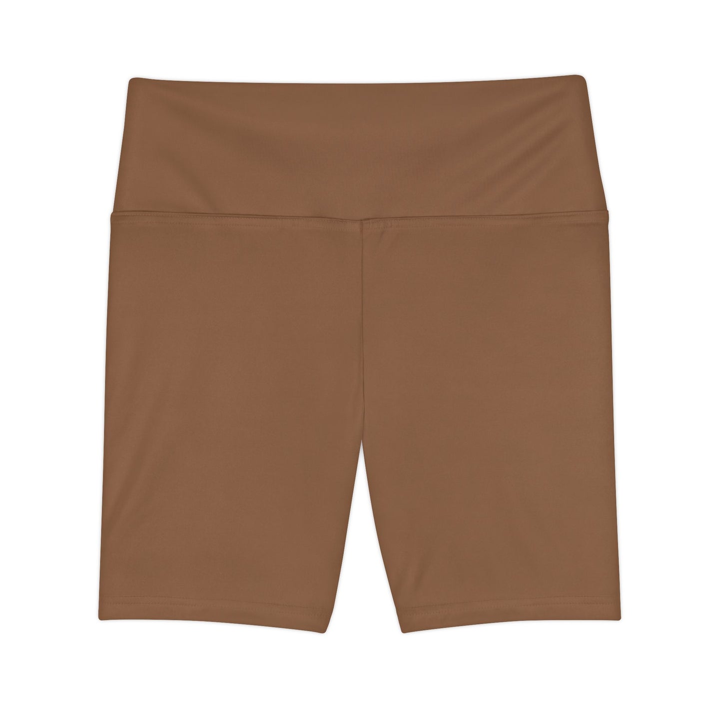 Toffee Brown Women's High-Waist Workout Shorts — Seamless Brown Biker Shorts