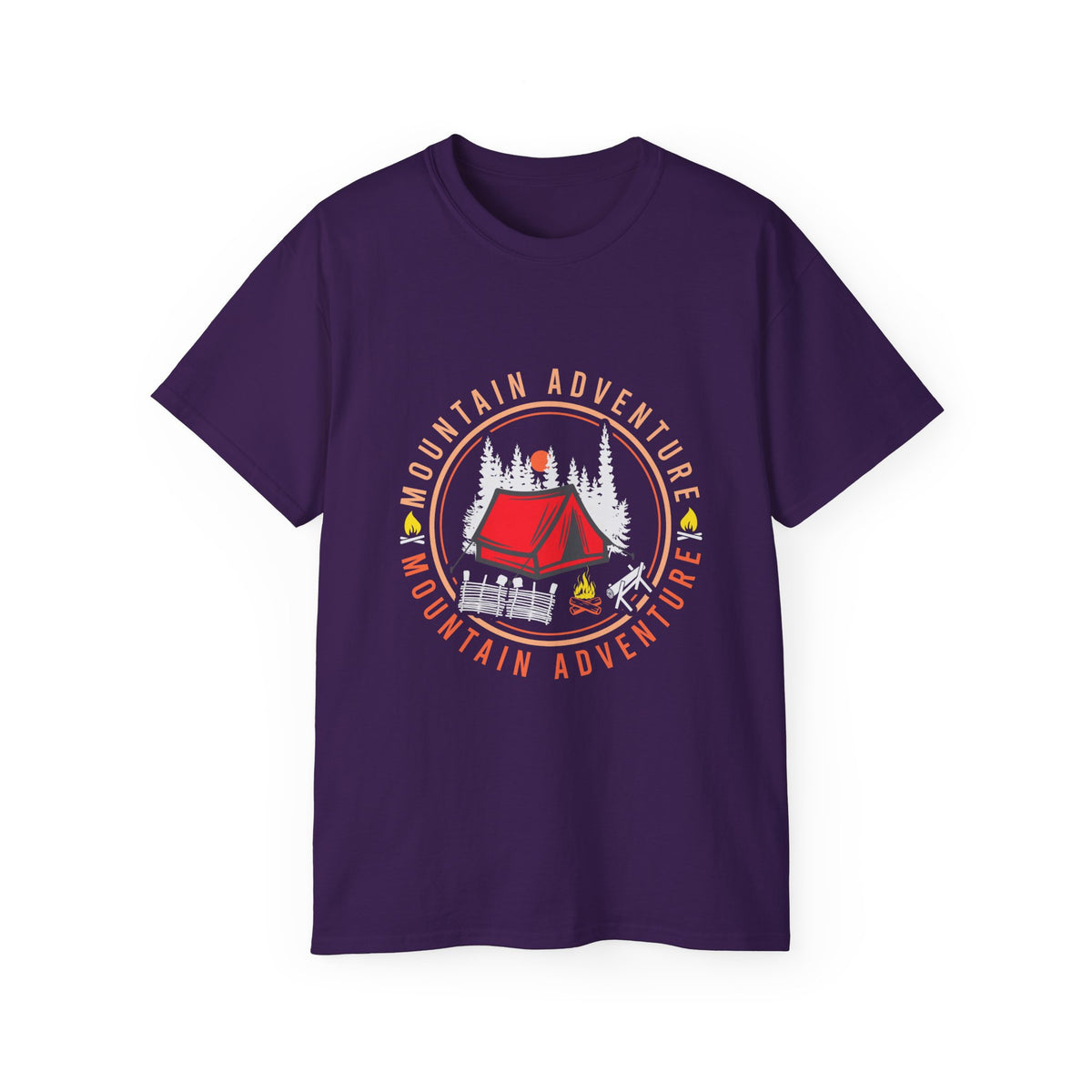Mountain Adventure Tent Campfire T-Shirt | Camping Graphic Tee