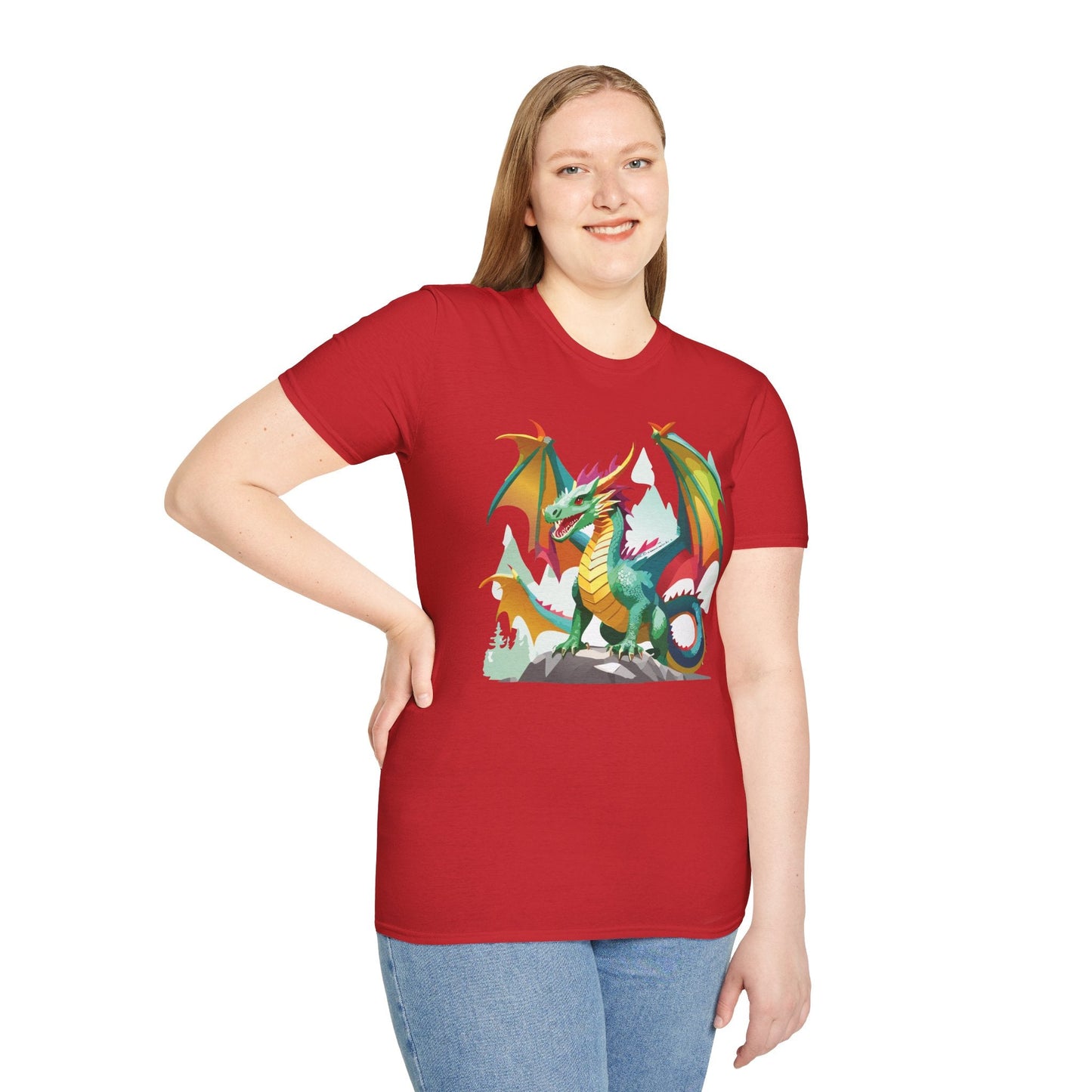 Dragon Graphic Unisex Cotton Softstyle Art Design Tee With Animals 2