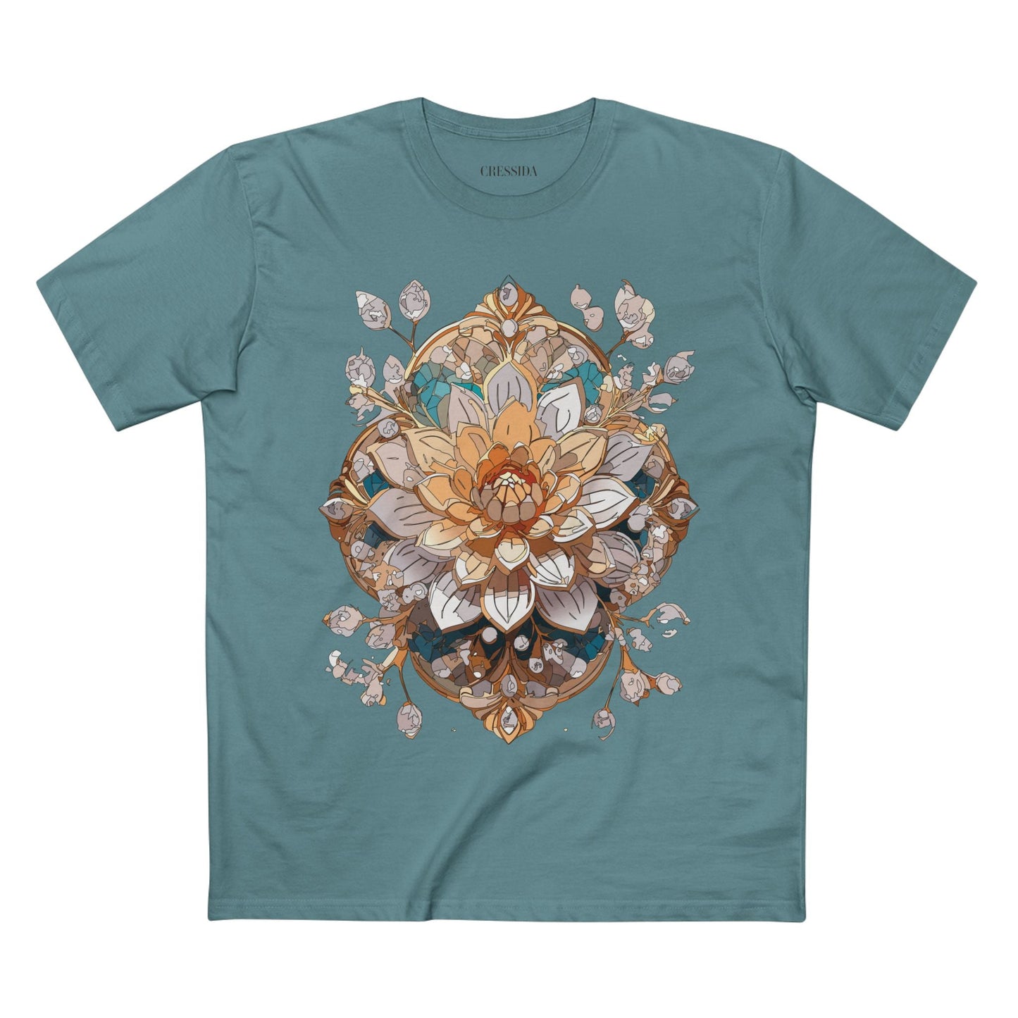 Floral Graphic T-Shirt Unisex 100 Cotton Art Design with Antique Flowers Tee 14