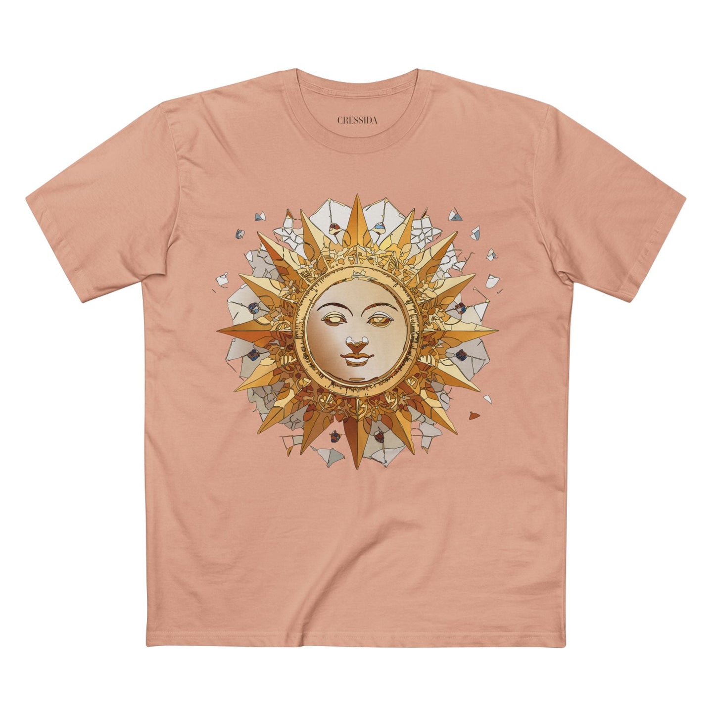 Gold Sun Graphic Unisex 100 Cotton T-Shirt with Golden Art Design 19