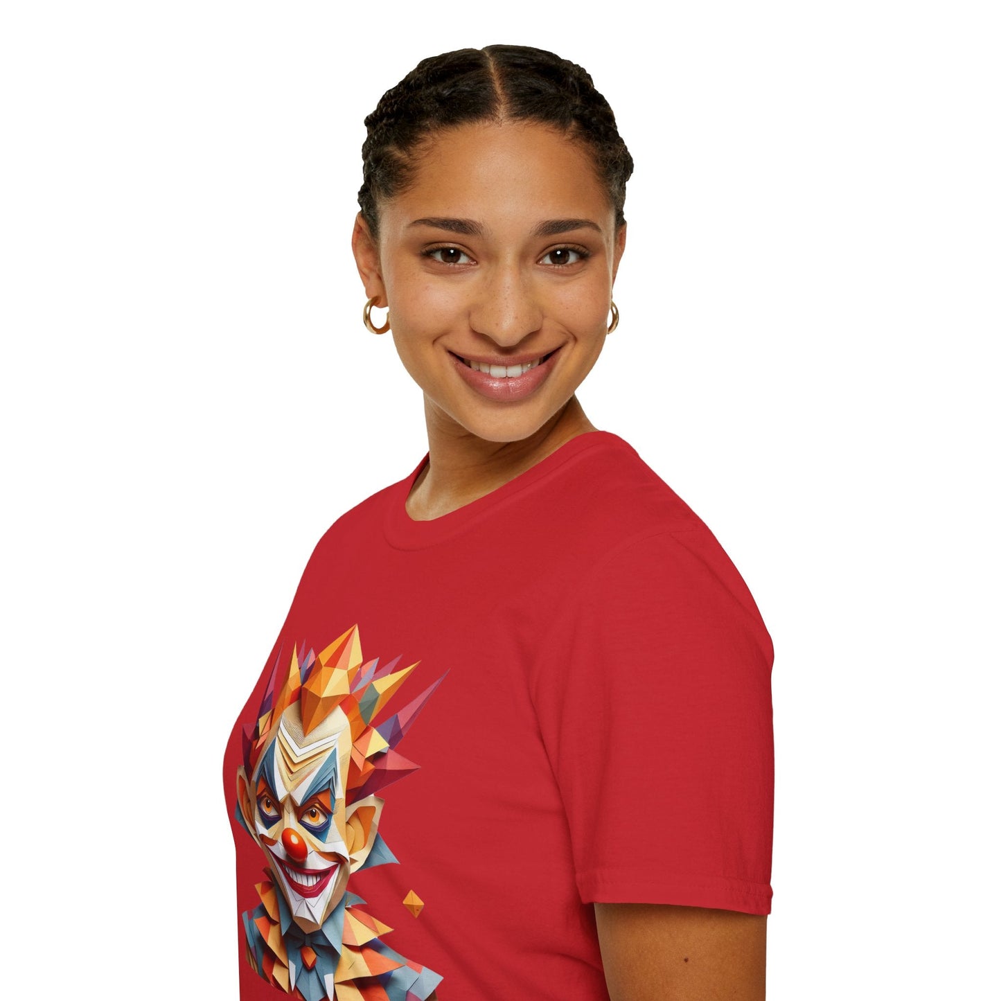 Unisex Clown Shirt With Funny Man Scary Man Circus Theme Tee Gildan Softstyle 64000