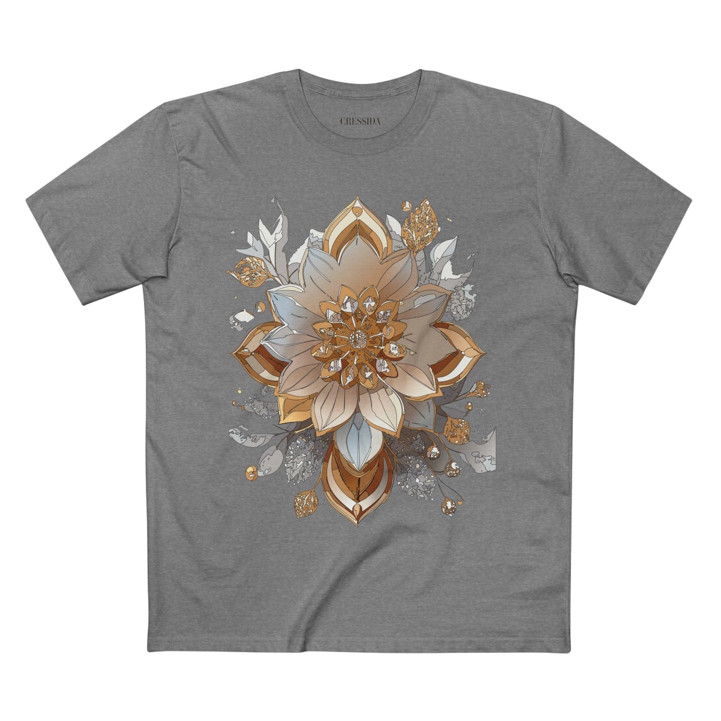 Floral Graphic T-Shirt Unisex 100 Cotton Art Design with Antique Flowers Tee 2